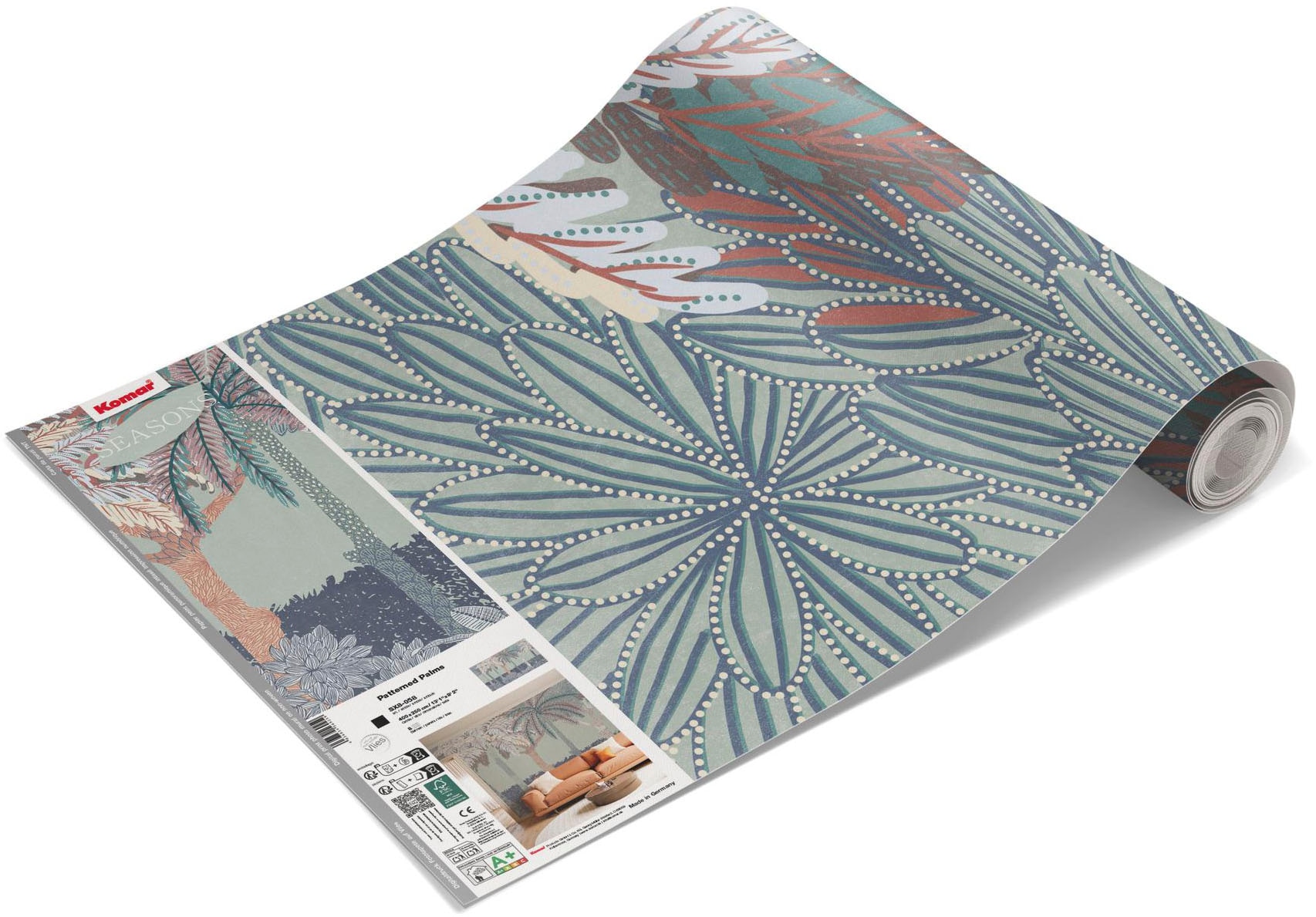 Komar Fototapete »Vlies Fototapete - Patterned Palms - Größe 400 x 250 cm« Motiv | bedruckt glatt