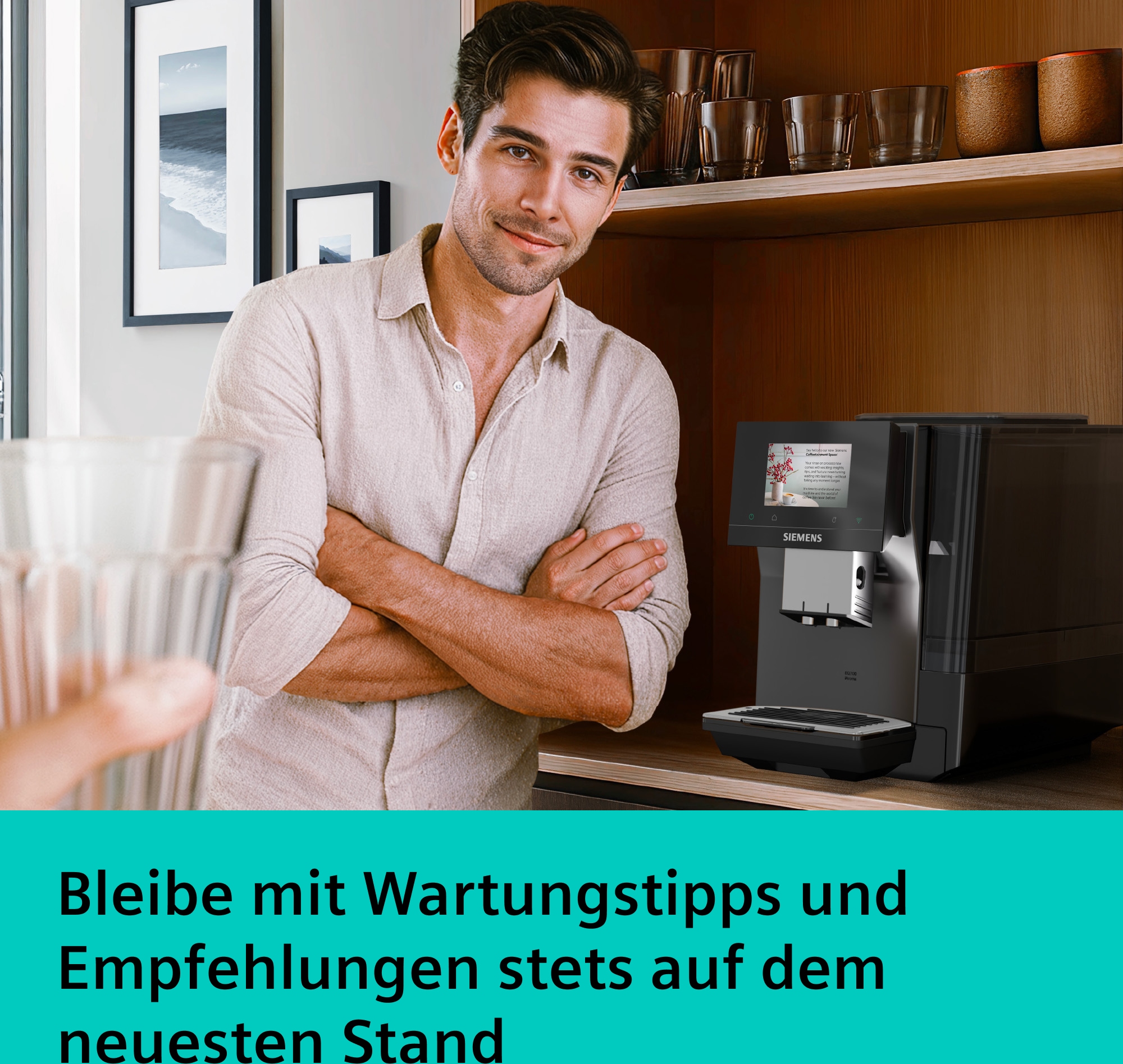 SIEMENS Kaffeevollautomat »EQ700 TP725E01, 41 verschiedene Getränke, XL-Getränke, 20 Favoriten« farbiges Full-Touch-Display, Doppeltassenfunktion, sehr leise, grau