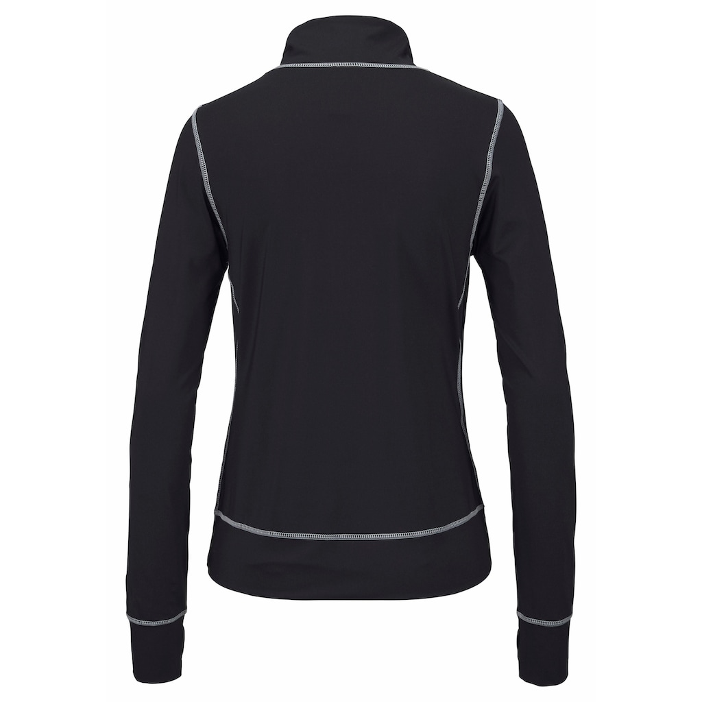 LASCANA ACTIVE Trainingsjacke »-Sportjacke Black Marble«, mit Kontrastnähten und Stehkragen