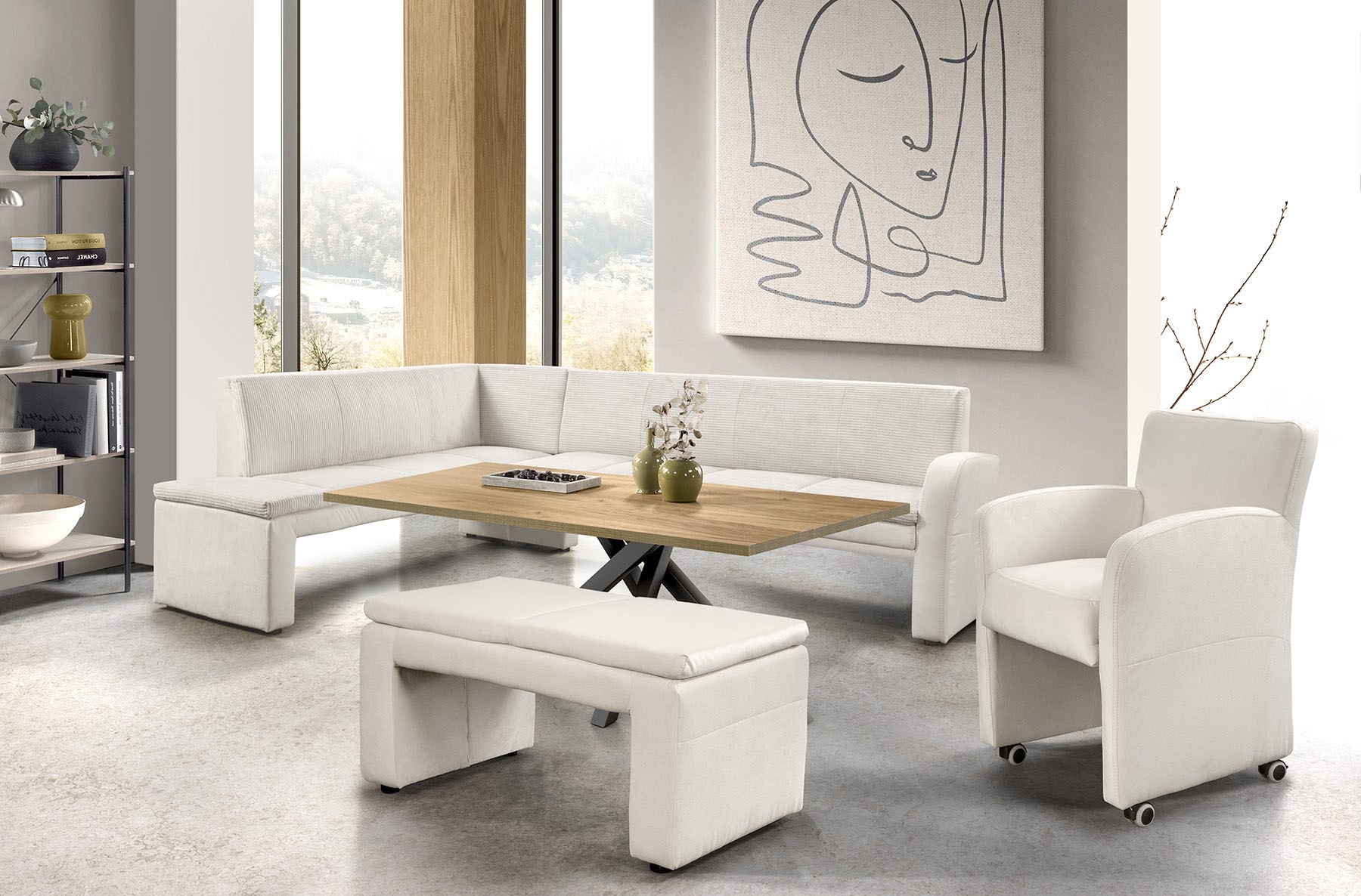 exxpo - sofa fashion Eckbank »Cortado, elegant und modern mit hohem Sitzkomfort« hohe Bodenfreiheit, schöne Detailverarbeitung