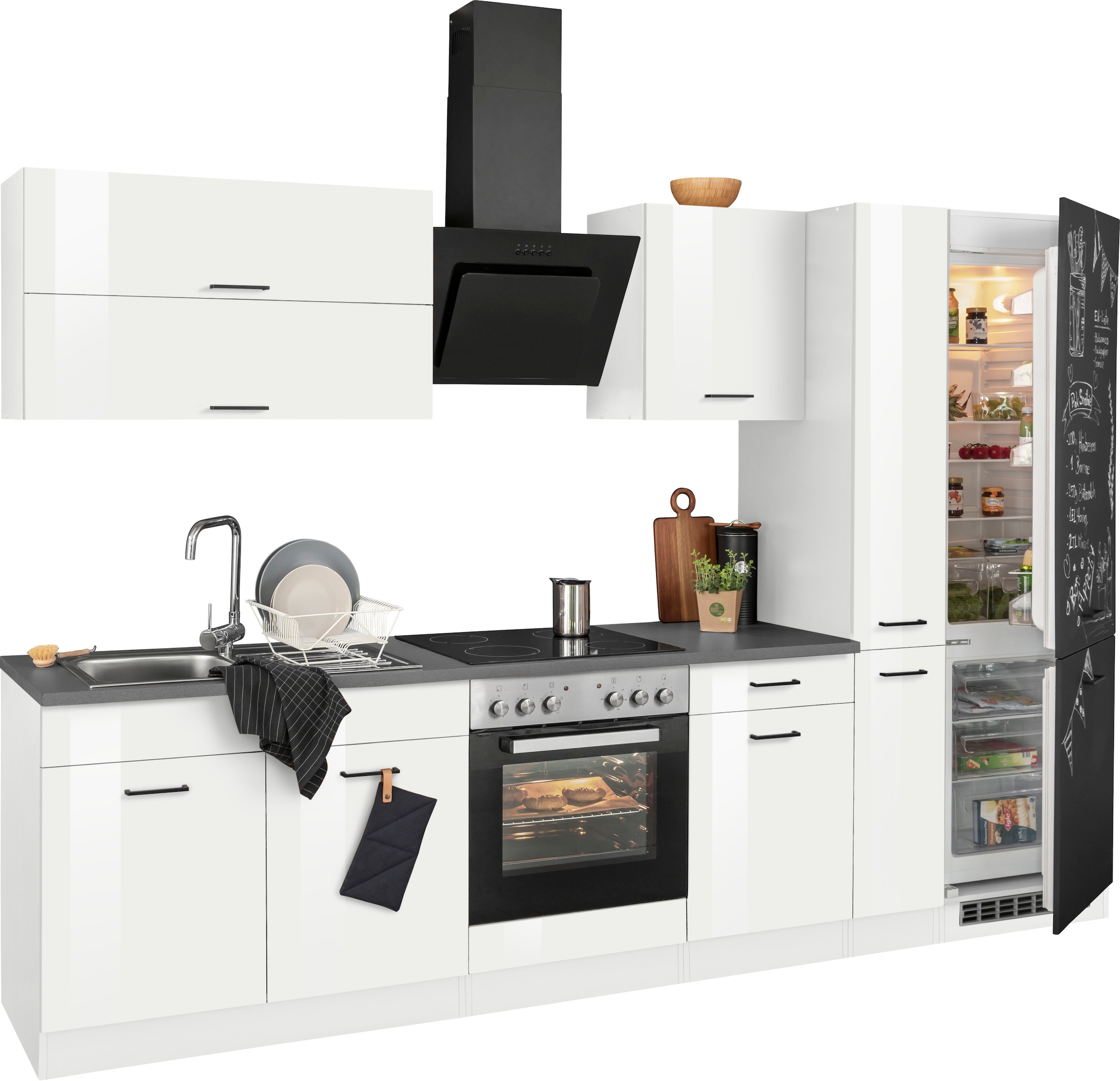 KOCHSTATION Küchenzeile »KS-Trier«, mit E-Geräten, Breite 300 cm
