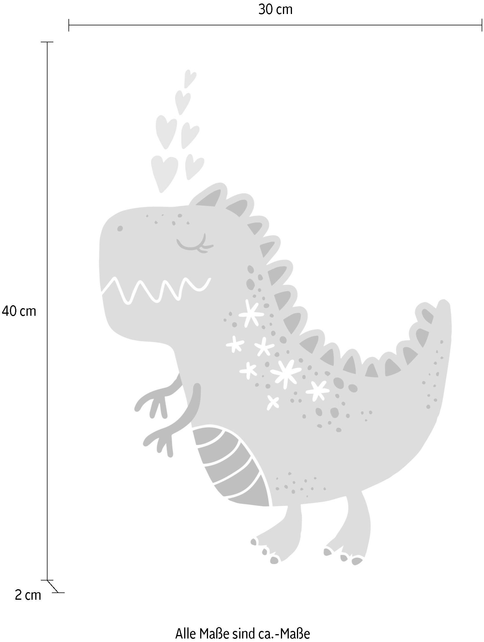 Lüttenhütt Leinwandbild »Drache«, Dinosaurier-Tiere-Drachen-Kind-Kinder-Herz-Herzbilder, Premium-Leinwandstoff, Handarbeit aus Deutschland, Kindermotiv