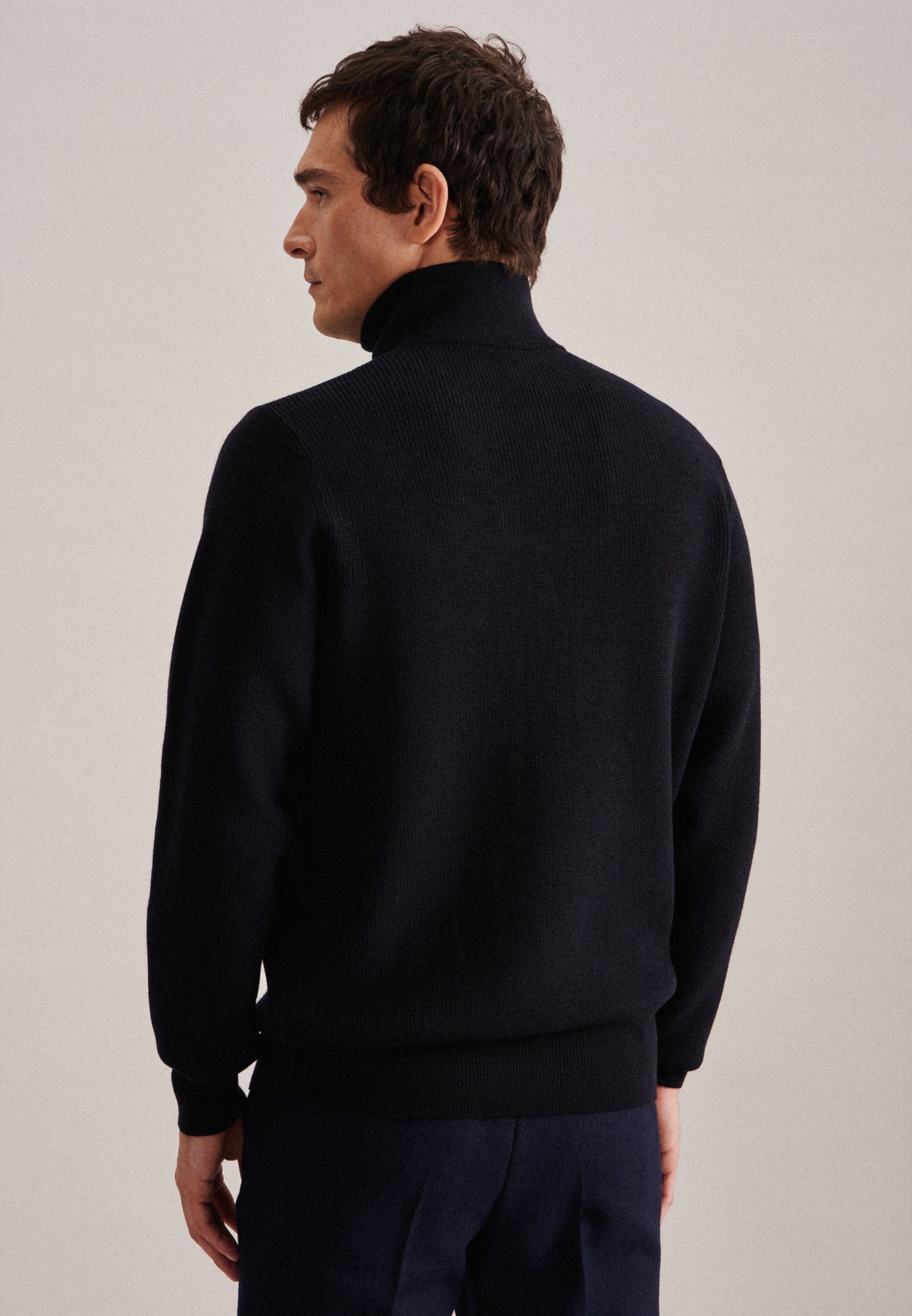 seidensticker Strickpullover »Regular«, Langarm Stehkragen Uni