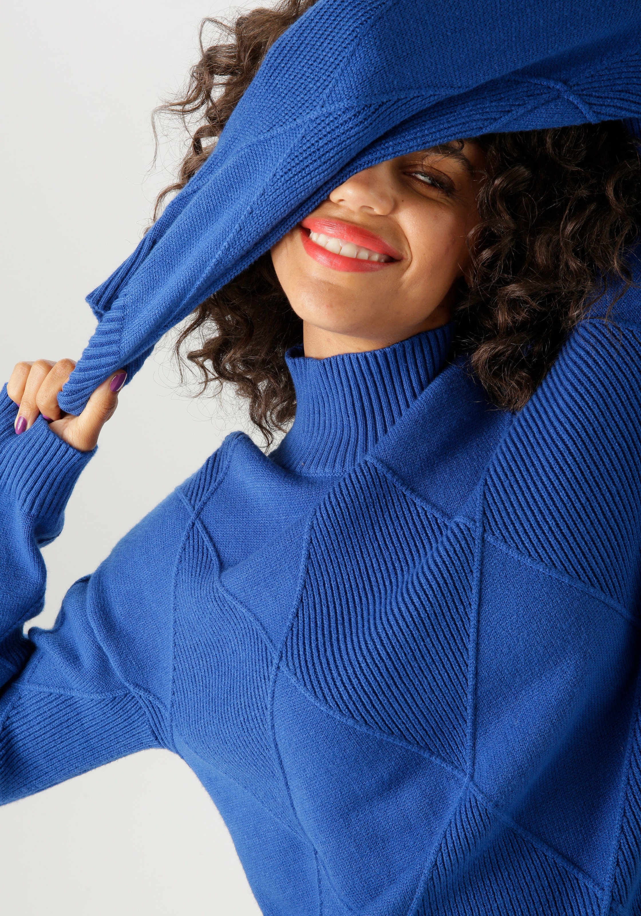 Aniston CASUAL Strickpullover , im trendigen Rauten-Muster - NEUE KOLLEKTION
