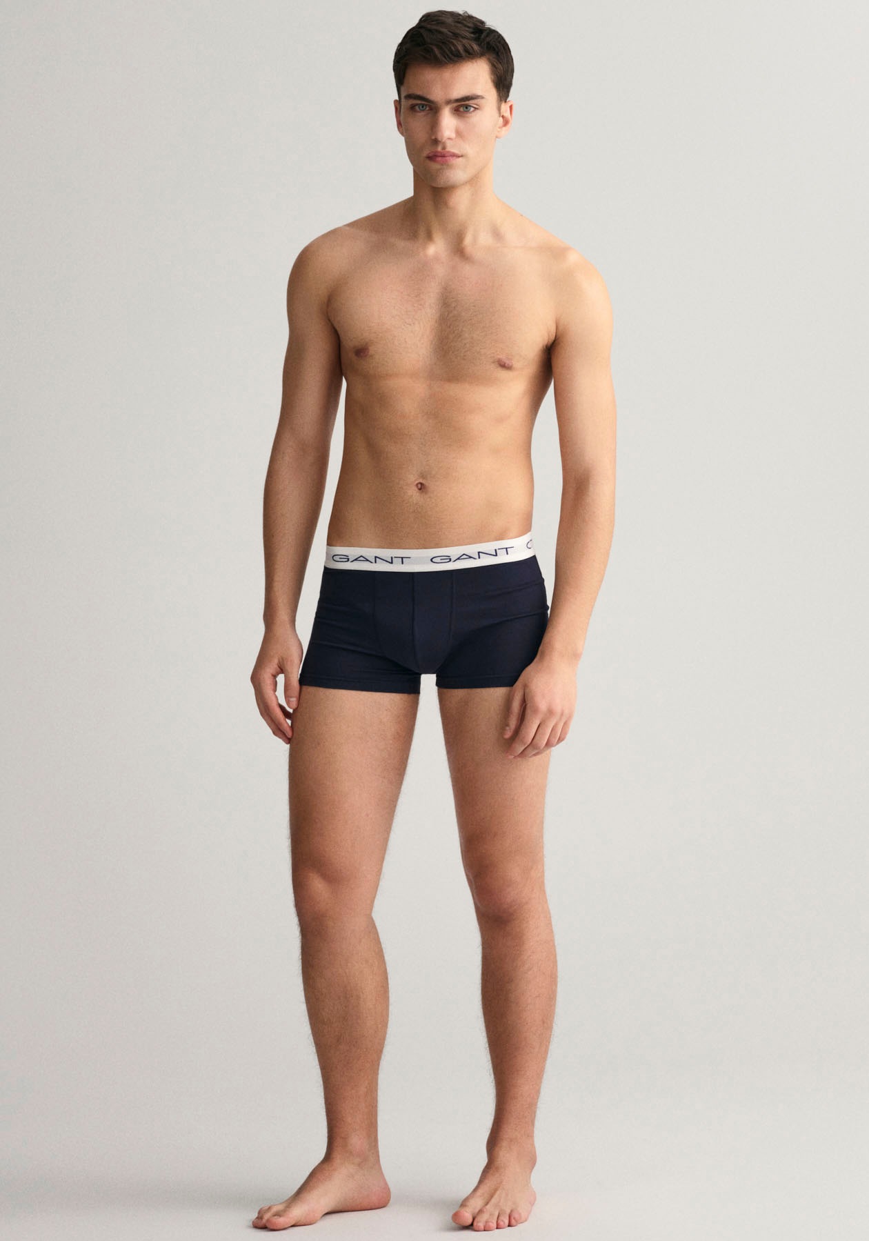 Gant Boxershorts, (Packung, 3 St., 3), mit elastischem Logobund