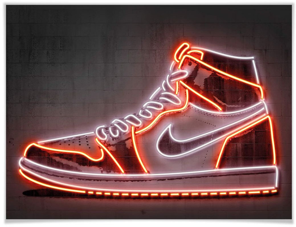 Wall-Art Poster »Mielu Nike Schuh Neon Sneaker«, Schuh, (1 St.), Poster,  Wandbild, Bild, Wandposter im OTTO Online Shop
