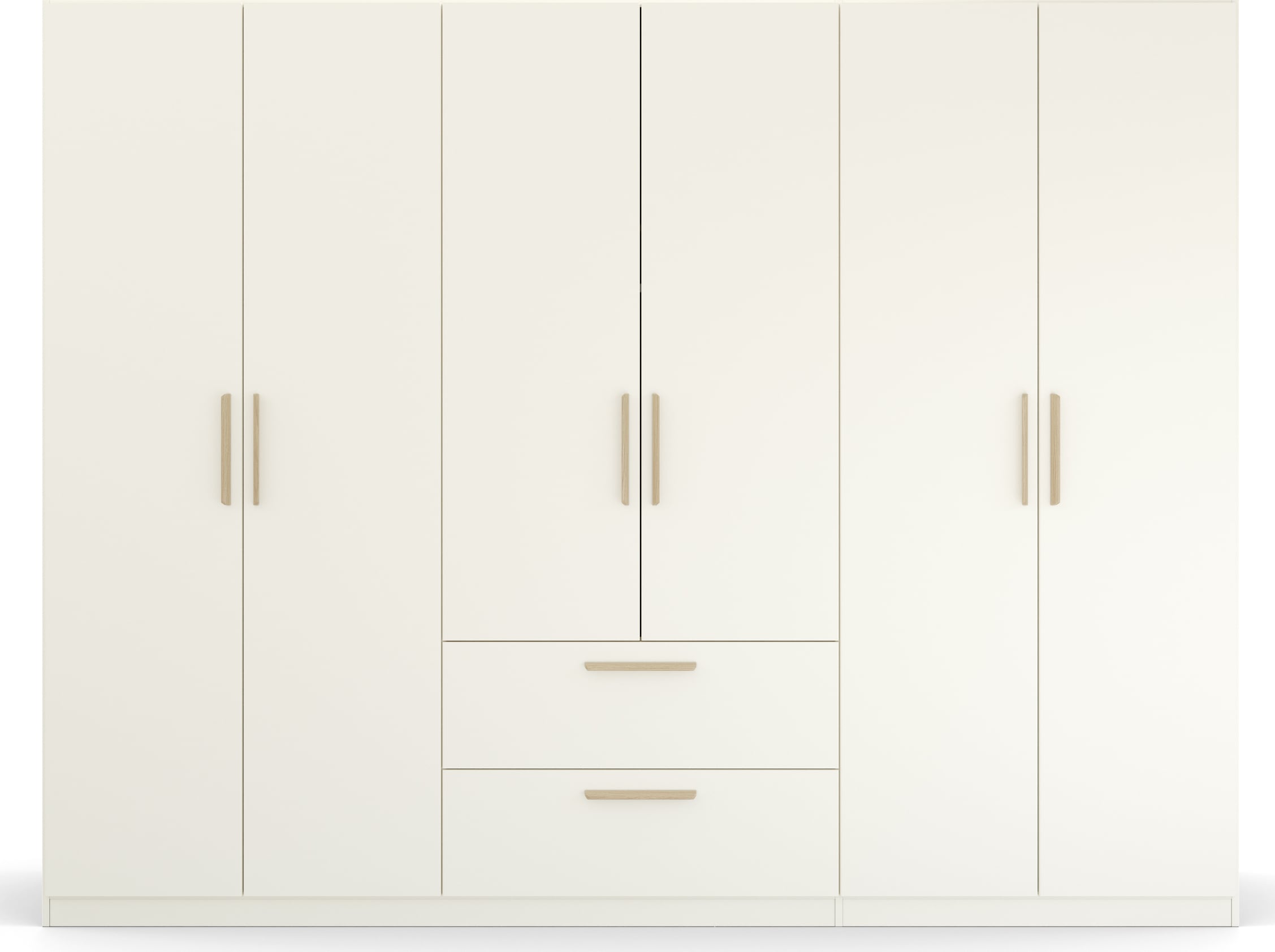 rauch Kleiderschrank »Skandi by Quadra Spin Schlafzimmerschrank«, im Landhaus-Stil mit Massivholzgriffen aus Wildeiche, mit Schubladen