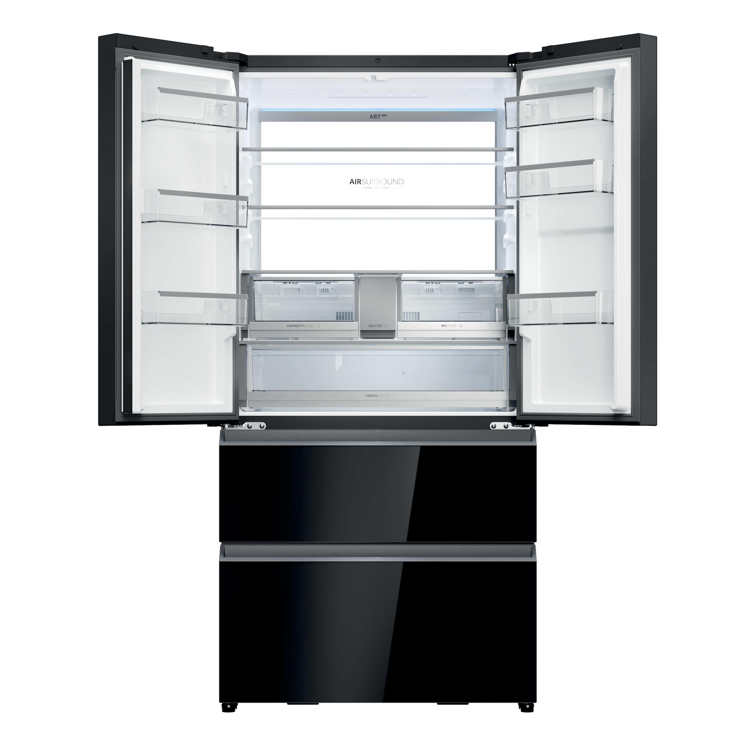 Haier Kühl-/Gefrierkombination »HFR79F19DFGB« 190 cm hoch 90,5 cm breit Integrierter Eiswürfelspender mit Wassertank