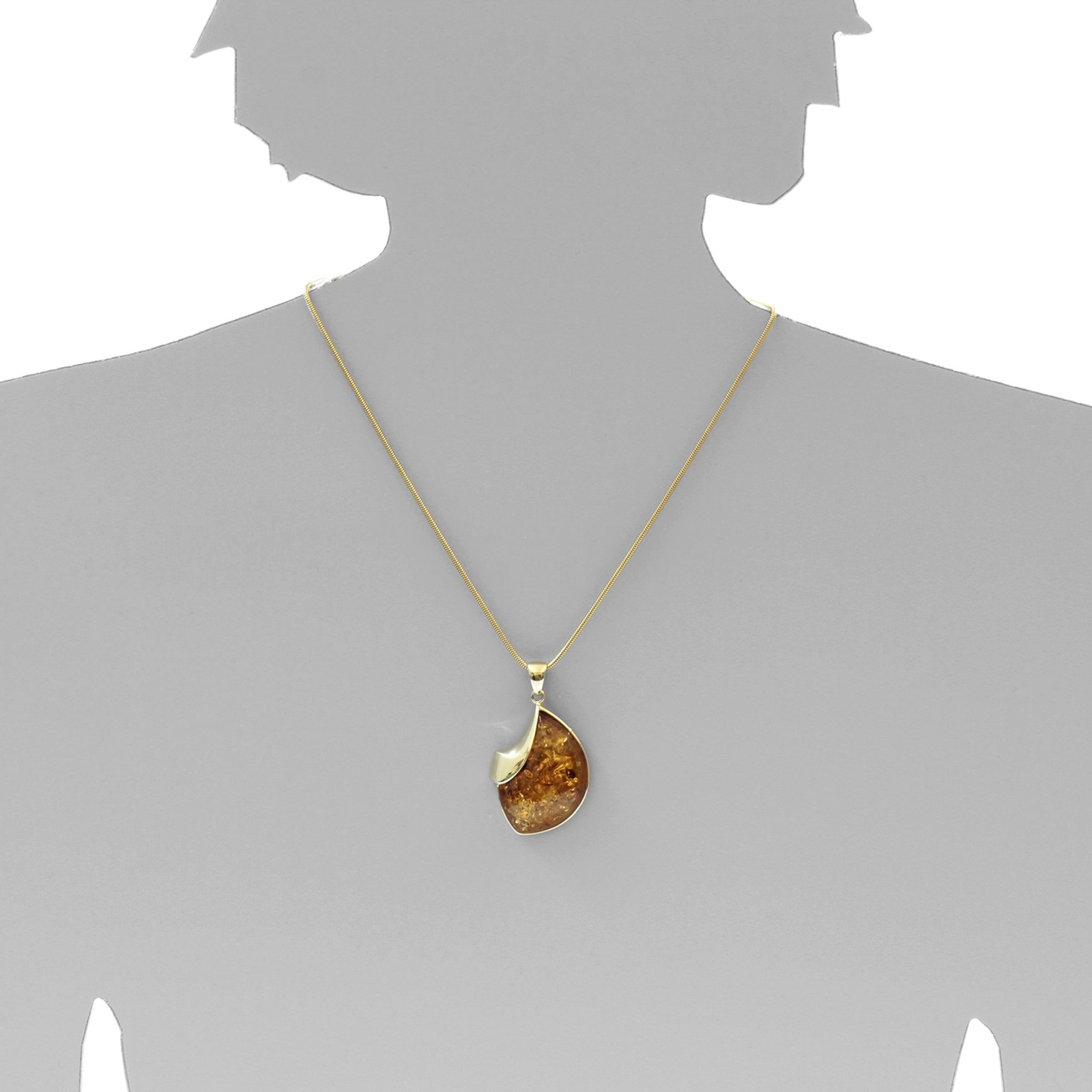 OSTSEE-SCHMUCK Kettenanhänger »- Jula 51 mm - Gold 333/000 - Bernstein«