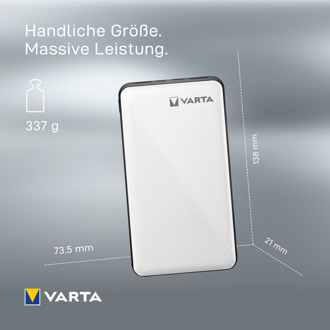 VARTA Powerbank »Power Bank Energy 15000 + Ladekabel 15000mAh Powerbank mit USB Type C«, 15000 mAh, 3,7 V