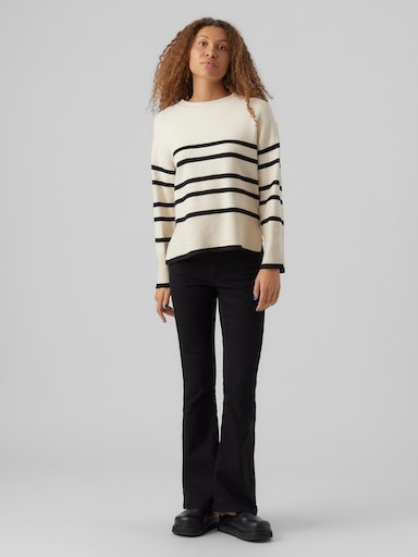 Vero Moda Rundhalspullover »VMSABA LS O-NECK STRIPE PULLOVER GA NOOS«, mit Streifenmuster