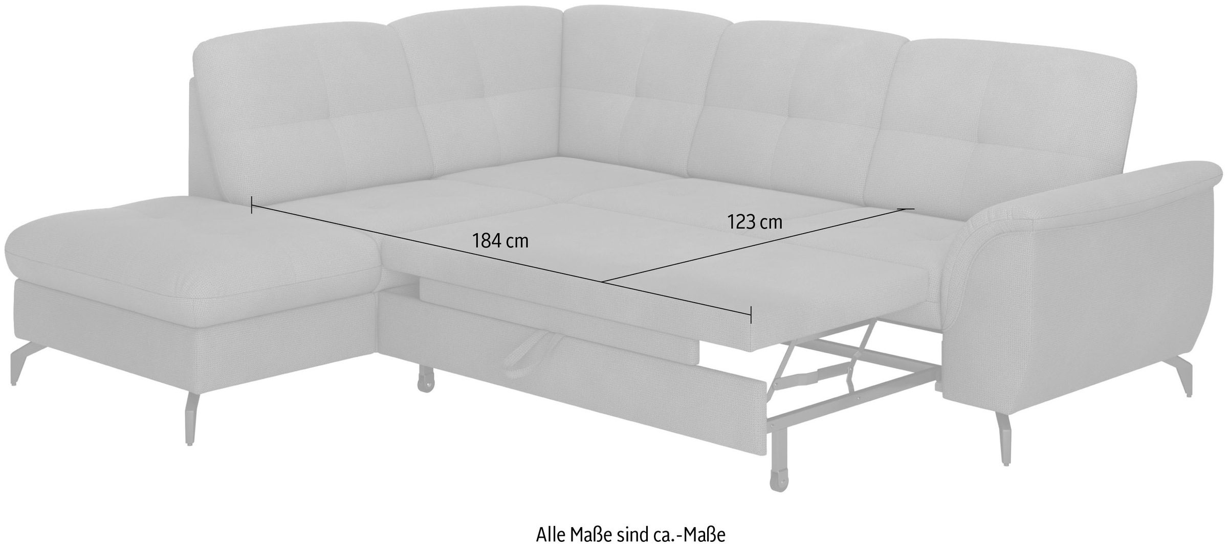sit&more Ecksofa »Zora L-Form«, wahlweise mit Bettfunktion und Bettkasten