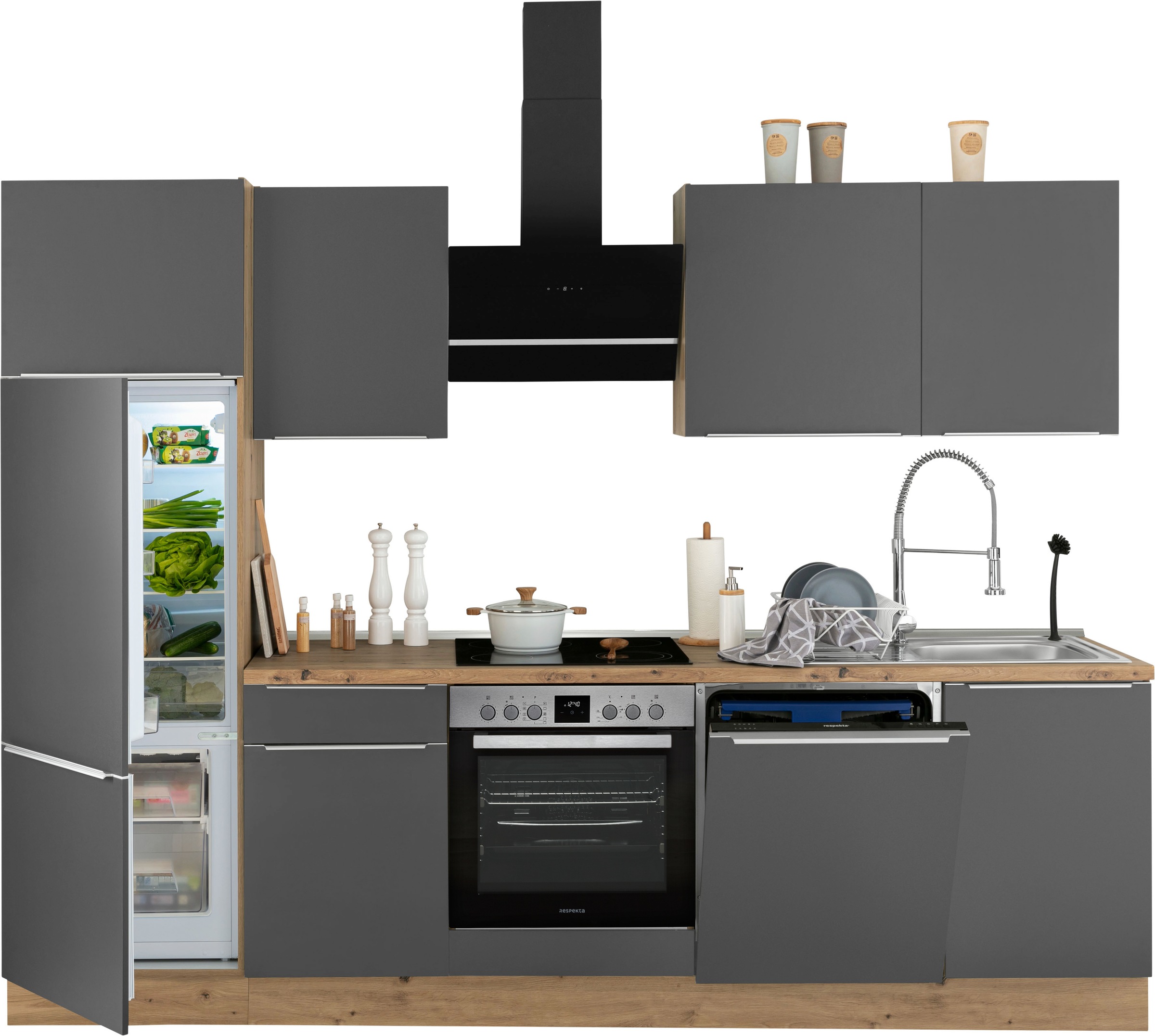 Küchenzeile Shop Serie Close »Safado cm Online 280 Marleen«, im aus wie Soft OTTO Ausstattung Funktion, RESPEKTA hochwertige Breite der
