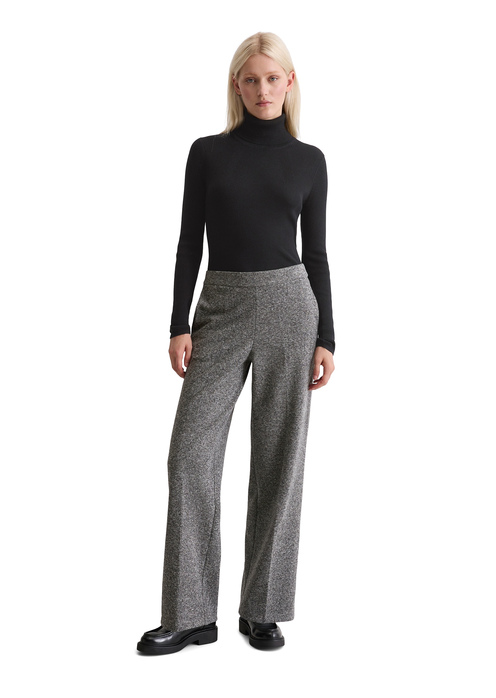 Marc O'Polo Jerseyhose, relaxed fit, Tweed Jersey, Schlupfstyle