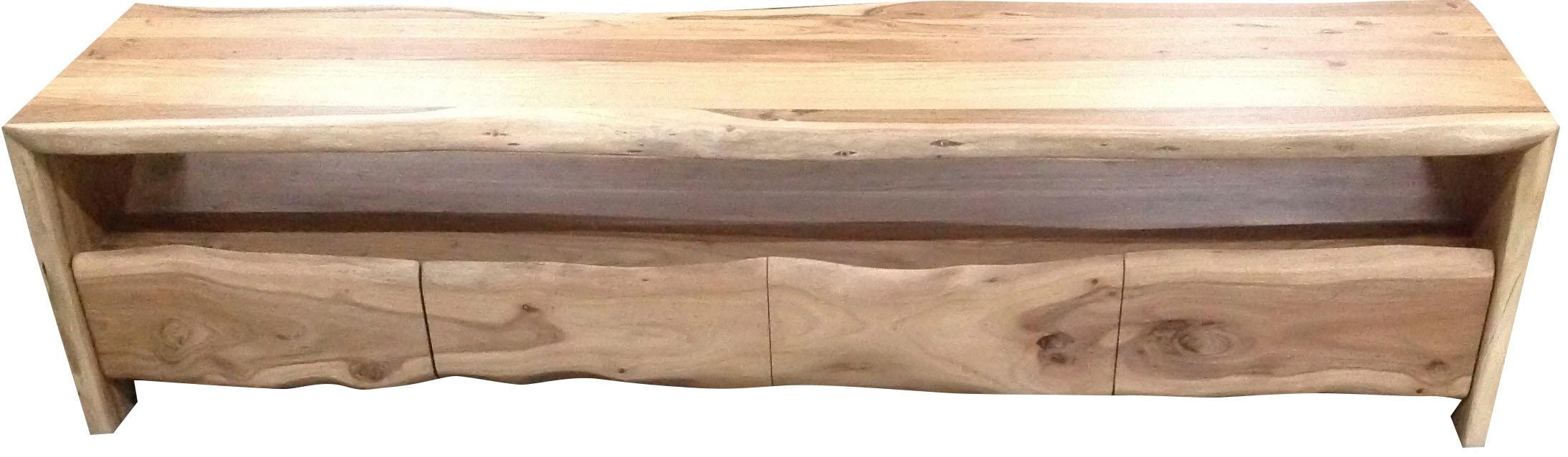 SIT Lowboard »Elba aus massiver Akazie mit Baumkante – 4 Schubladen & Unikat« 4 Schubladen & offenes Fach mit 183 cm Breite für viel Stauraum