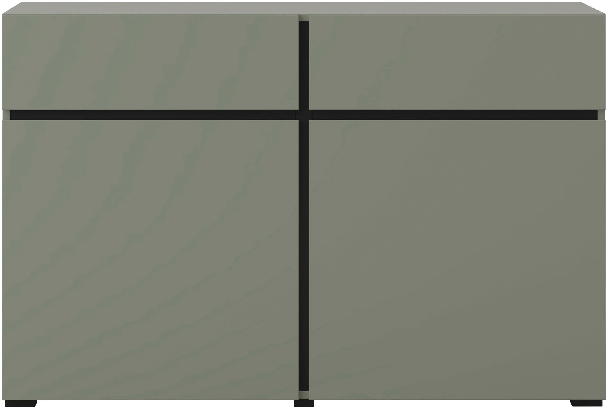 INOSIGN Sideboard »Cross,Breite 119,5 cm, moderne grifflose Kommode,2 Türen/2 Schubkästen«, Schubladenschrank,Anrichte mit viel Stauraum, Einlegeböden verstellbar