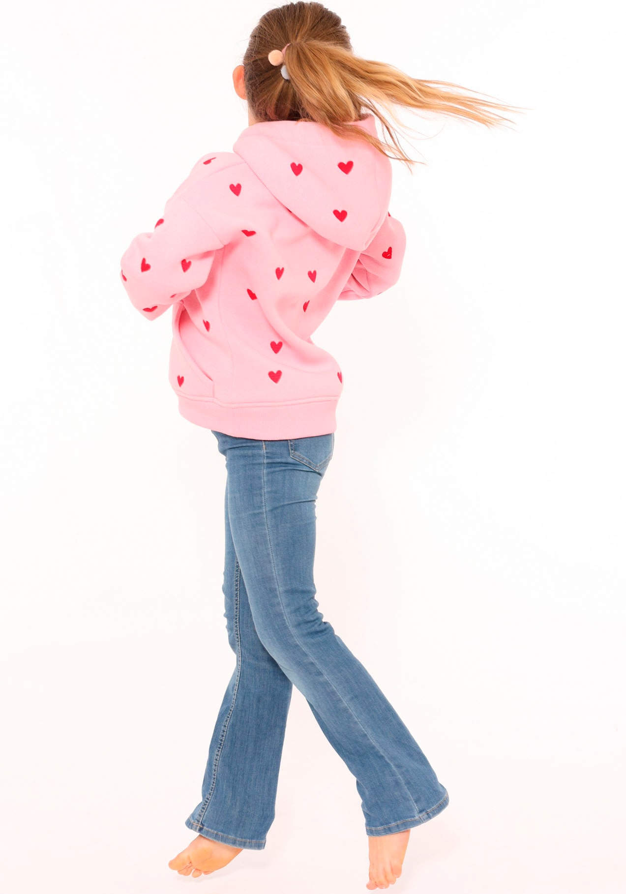 Zwillingsherz Hoodie »"Hearts" Kids«, mit gestickten Herzen allover für Mädchen