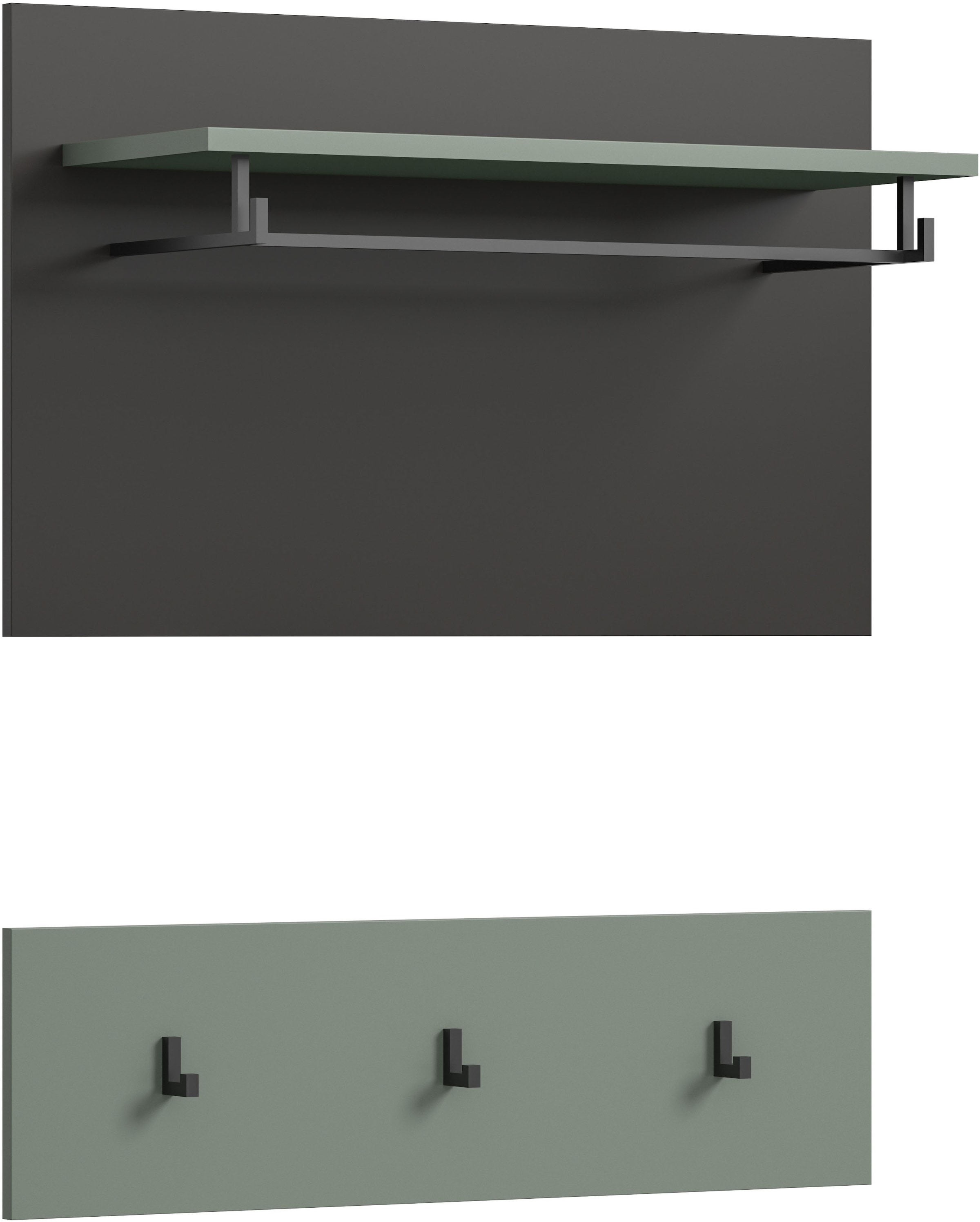 INOSIGN Garderobenpaneel »REHAT, TOPSELLER!, 2-teilig, bestehend aus: Paneel & Hakenleiste« in verschiedenen Farben erhältlich, 1 Stk. tlg. Paneel, Hakenleiste, Wandboard, Garderobe, Garderobenleiste