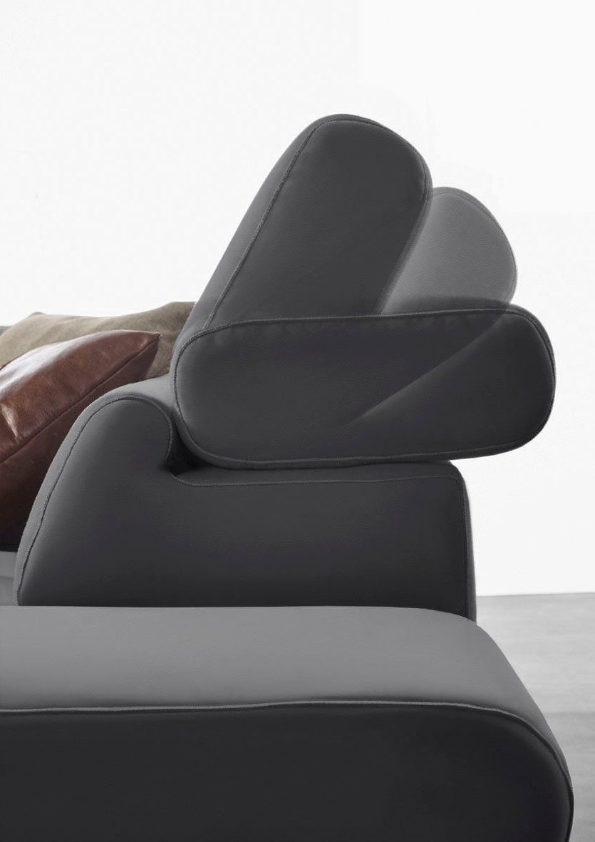 W.SCHILLIG Ecksofa »finn, Designsofa mit tollem Sitzkomfort, bequem, L-Form«, German Design Award 2016, Fußgestell Nussbaum natur, Breite 281 cm