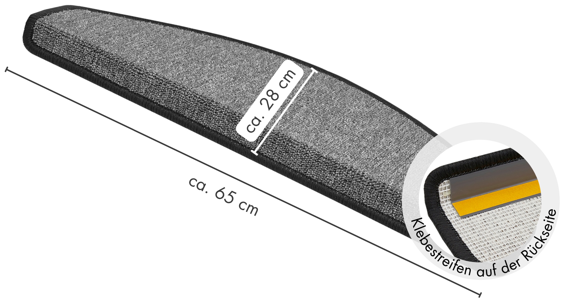 Andiamo Stufenmatte »Rambo, Made in Poland« halbrund 4 mm Höhe melierte Schlinge, selbstklebend, 15 Stück in einem Set