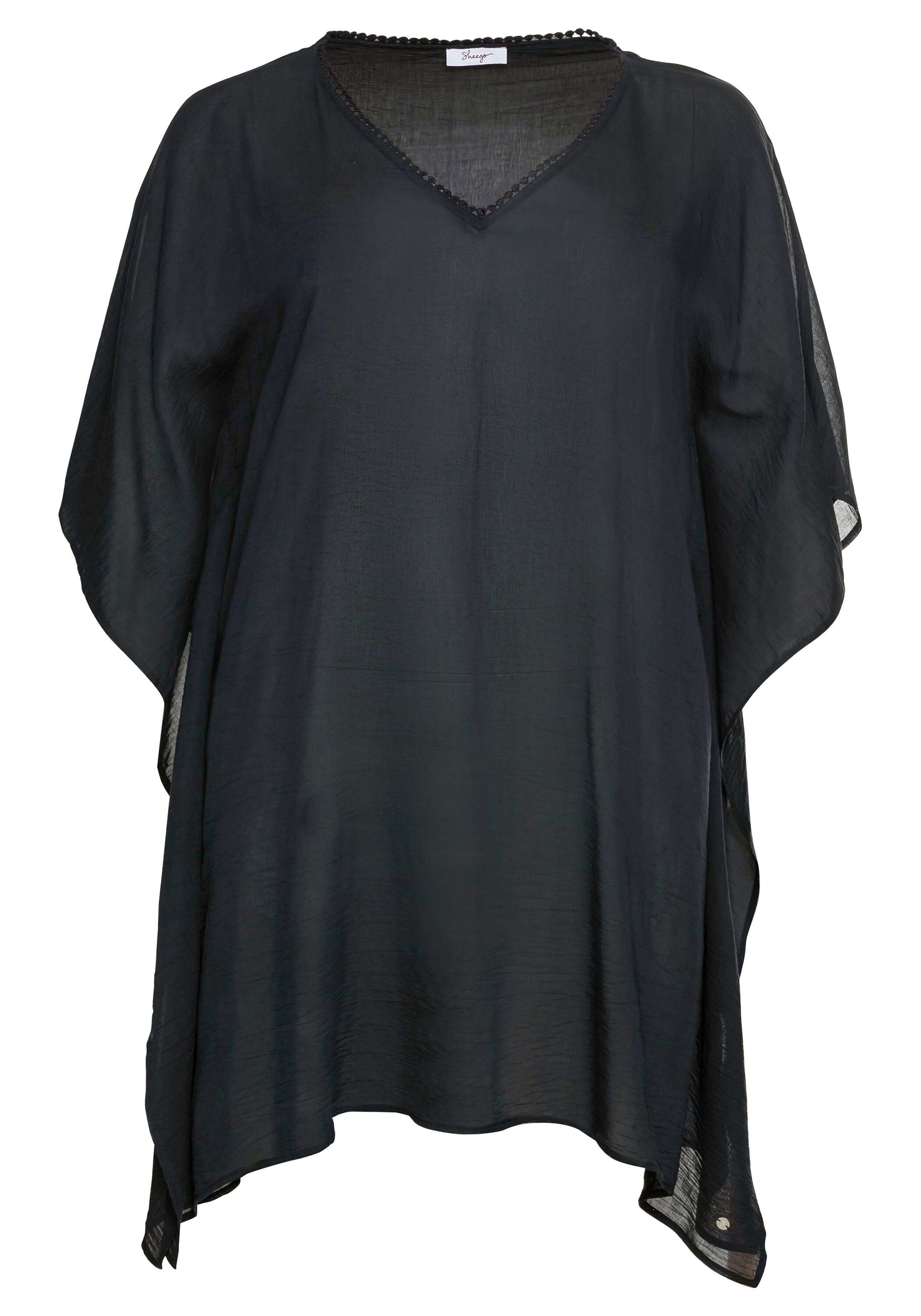 Sheego Longtunika »Strandtunika im Poncho-Schnitt, leicht transparent«, im Poncho-Schnitt, leicht transparent