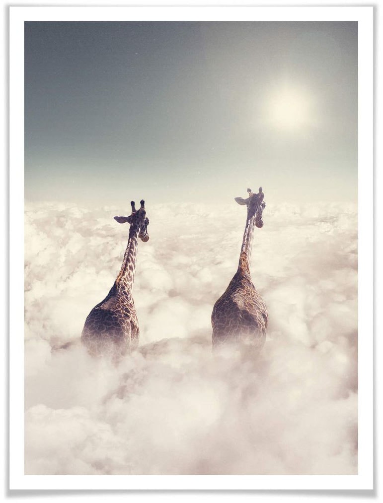 Wall-Art Poster »Safari Giraffen St.), in Online Poster, Tiere, den Wandposter Wandbild, Shop im OTTO Bild, (1 Wolken«