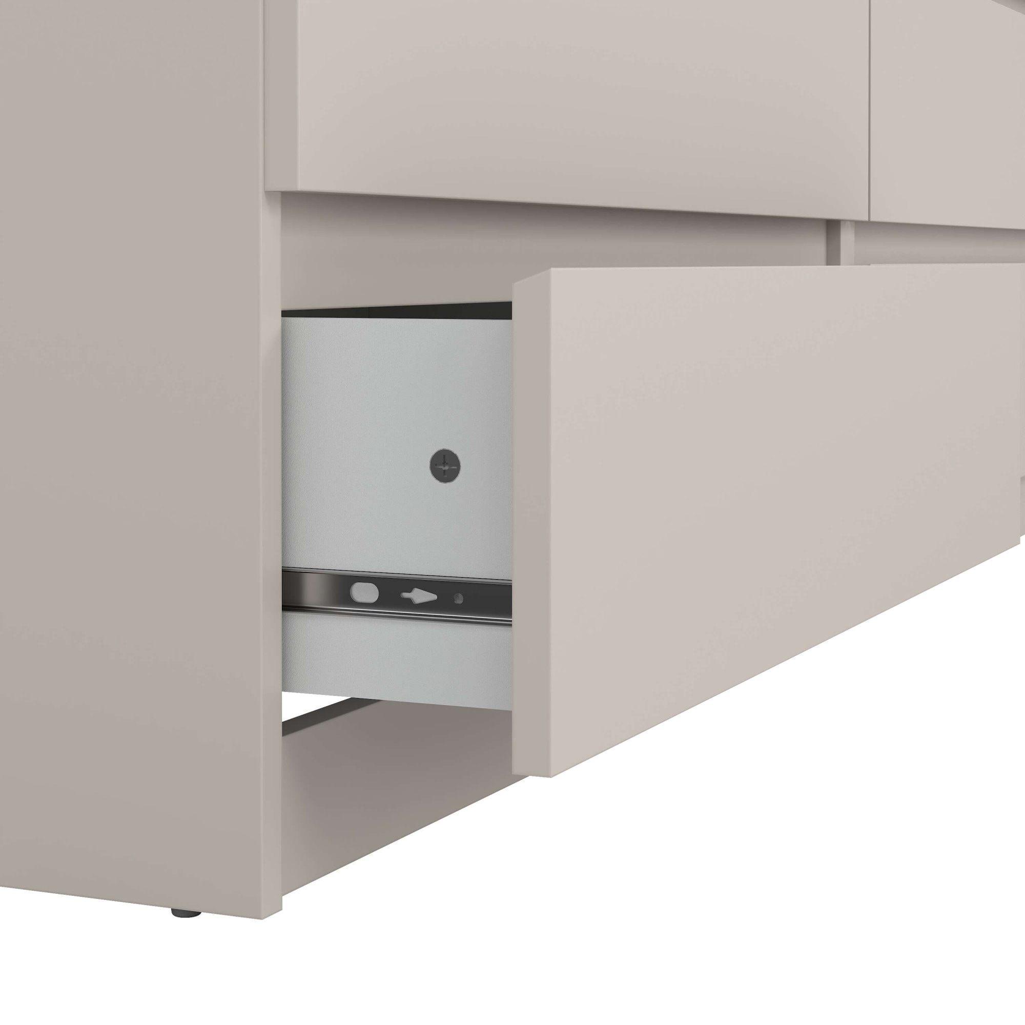 INOSIGN Kommode »Naia, Aufbewahrung, 6 Schubladen, Hochglanz-Optik, grifflose Front« Modern, skandinavisches Design, in mehrere Farben, Metallgleiter