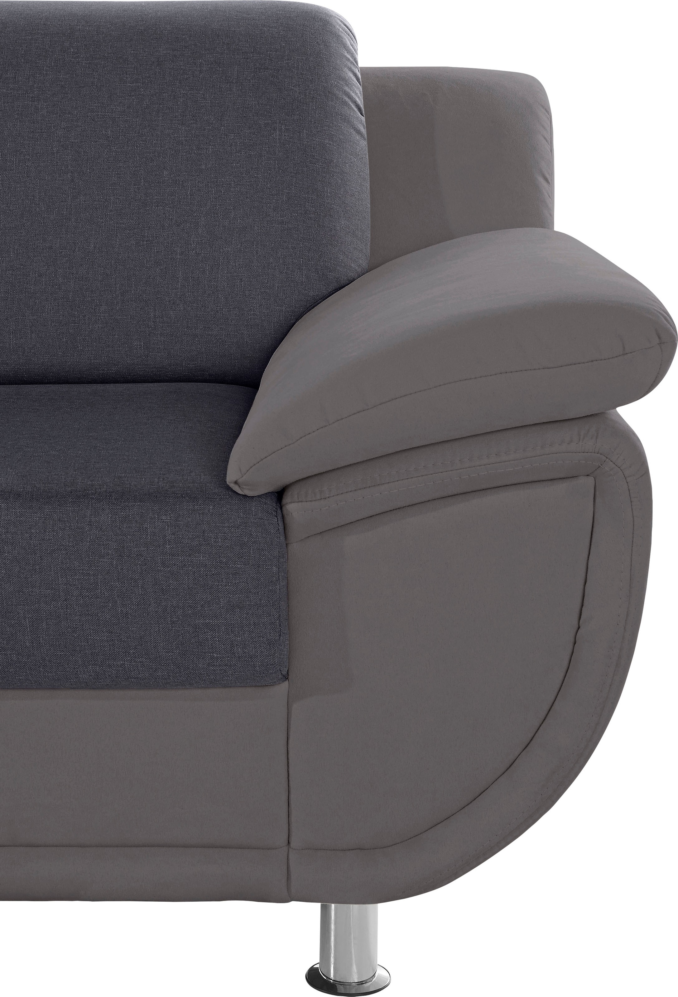 TRENDMANUFAKTUR Ecksofa »Rondo 3, zeitlos und bequem, Materialmix, breite Armlehnen, L-Form« wahlweise mit Federkern für mehr Komfort, wahlweise mit Bettfunktion
