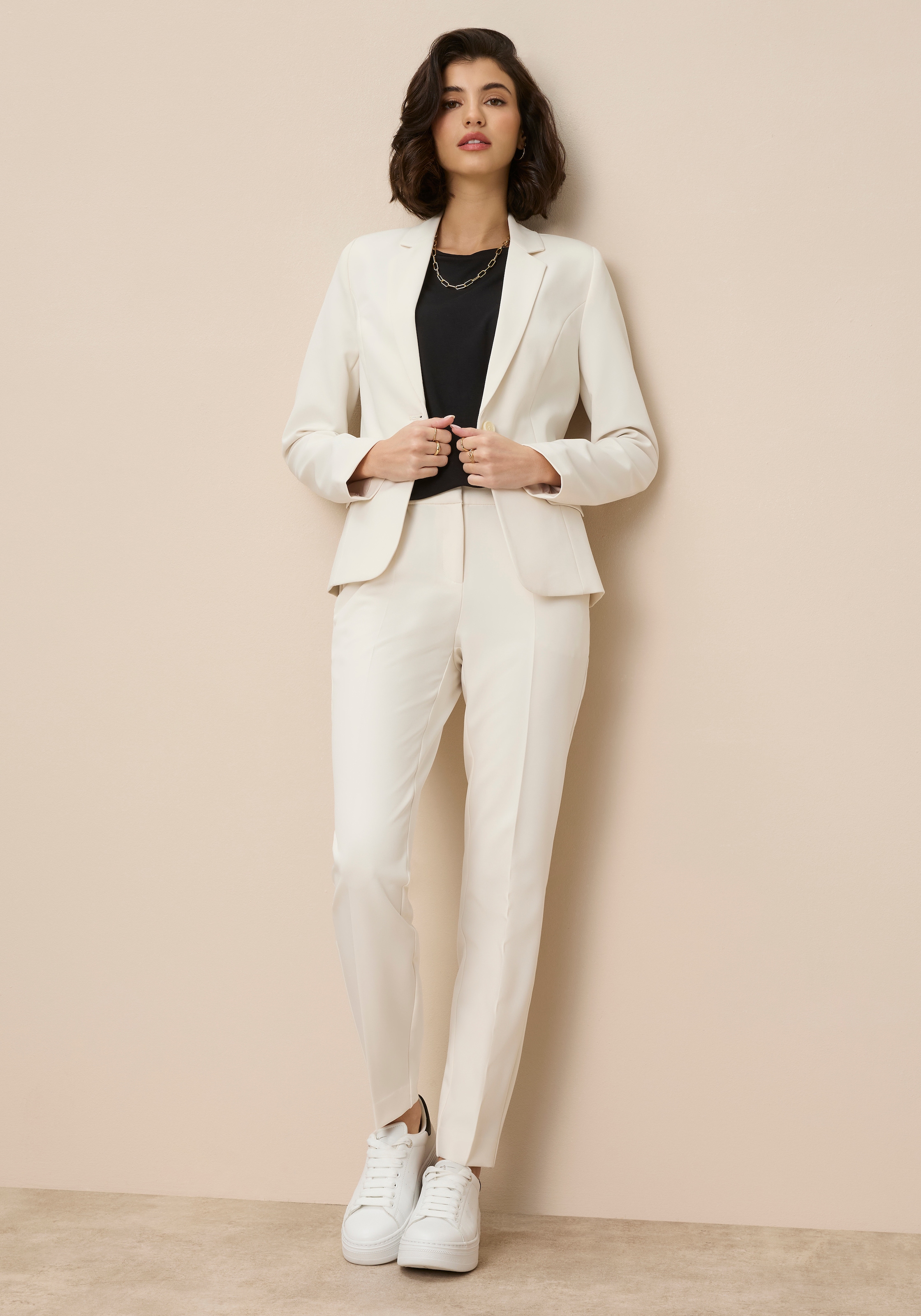 Tamaris T-Shirt Regular Fit, mit überlappenden Schultern, Kurzarm mit Aufschlag