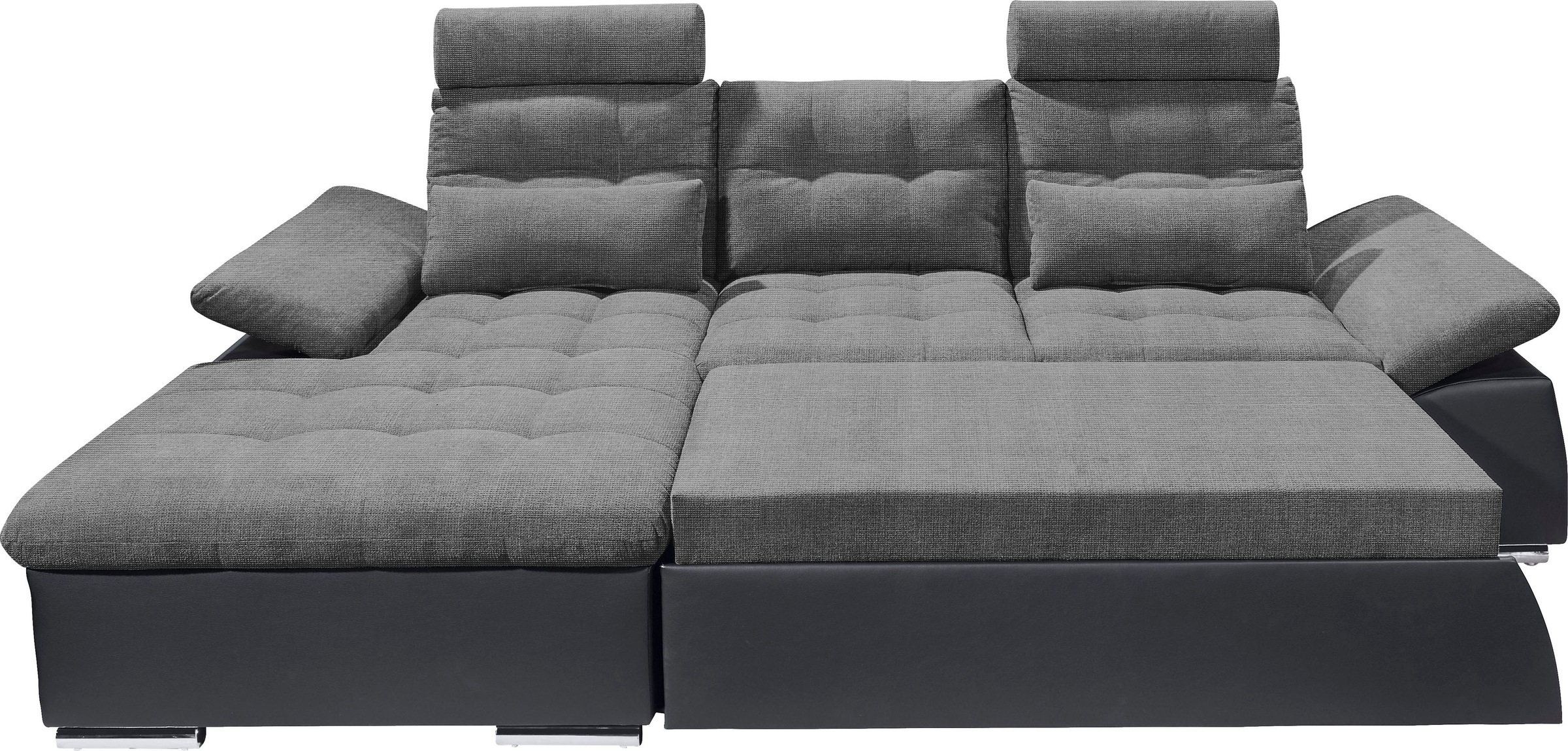ED EXCITING DESIGN Ecksofa »Jakarta L-Form«, mit Bettfunktion, Armteilverstellung, Kopfstützen & 2 Nierenkissen