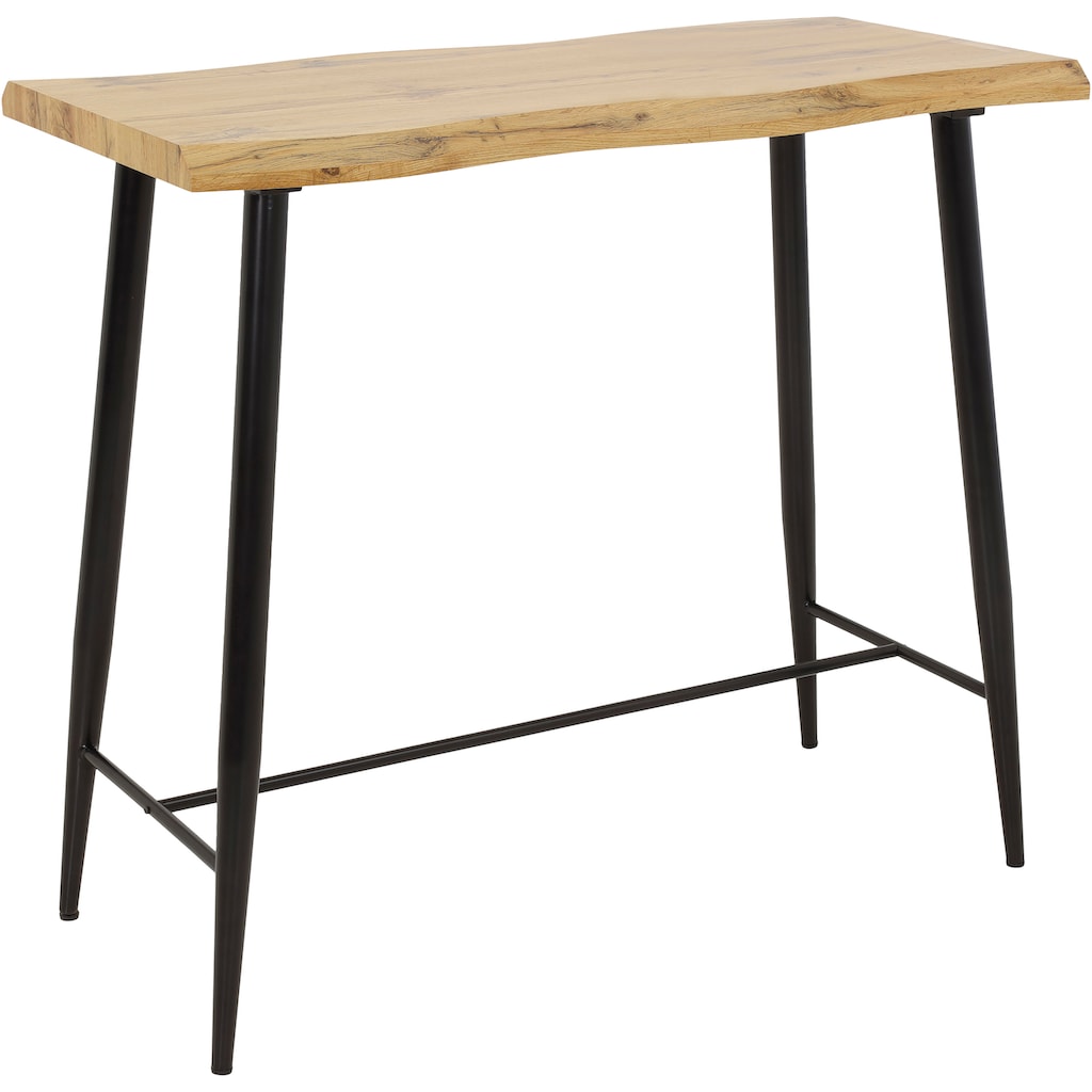 HELA Bartisch »GABI«, Baumkantentisch, 120 cm Breite, Industrial Design, Wildeiche oder Grau