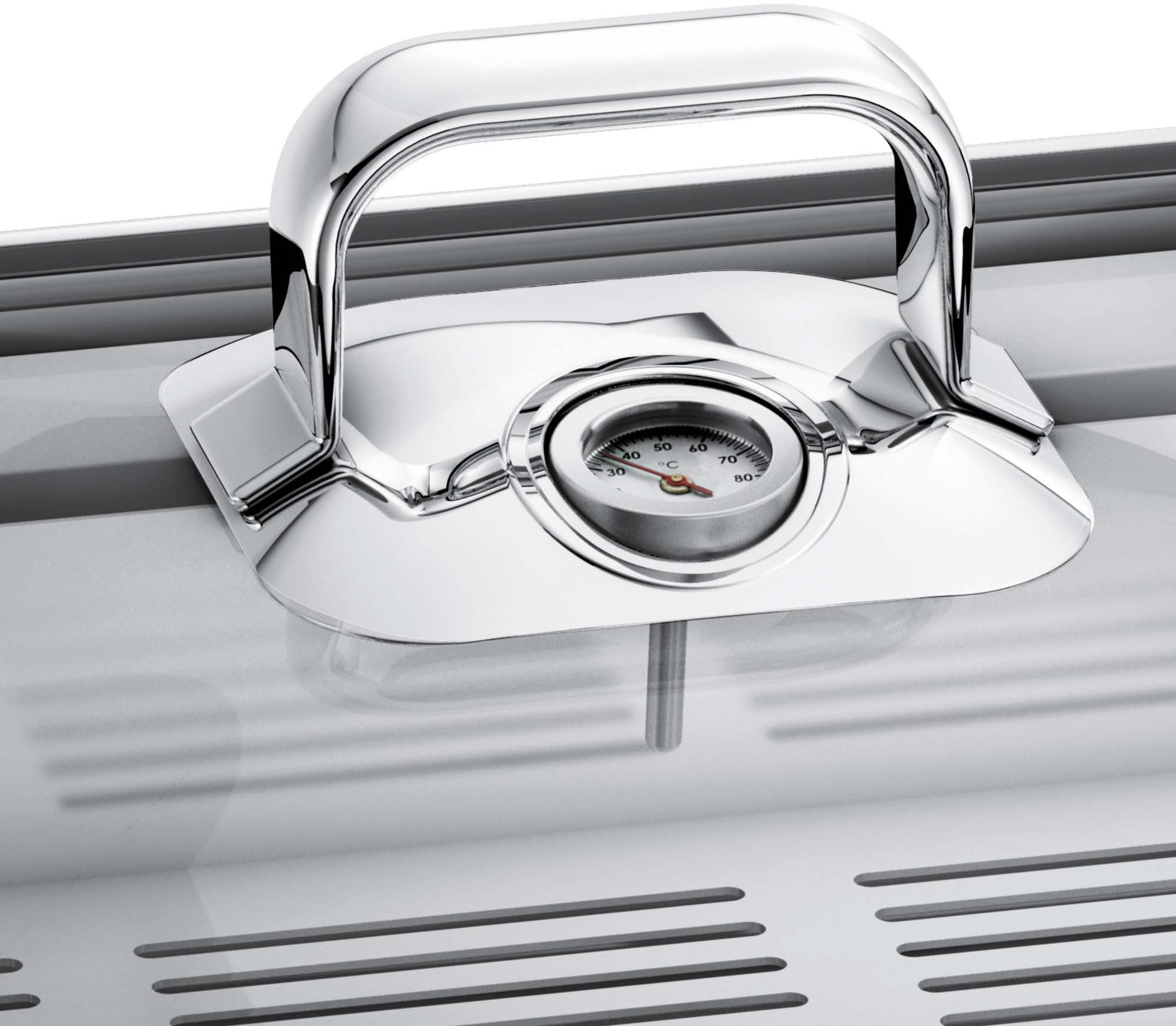 WMF Dampfgartopf »Vitalis Bräter mit Deckel«, Cromargan® Edelstahl Rostfrei 18/10, herausnehmbares Thermometer, für alle gängigen Herdarten geeignet