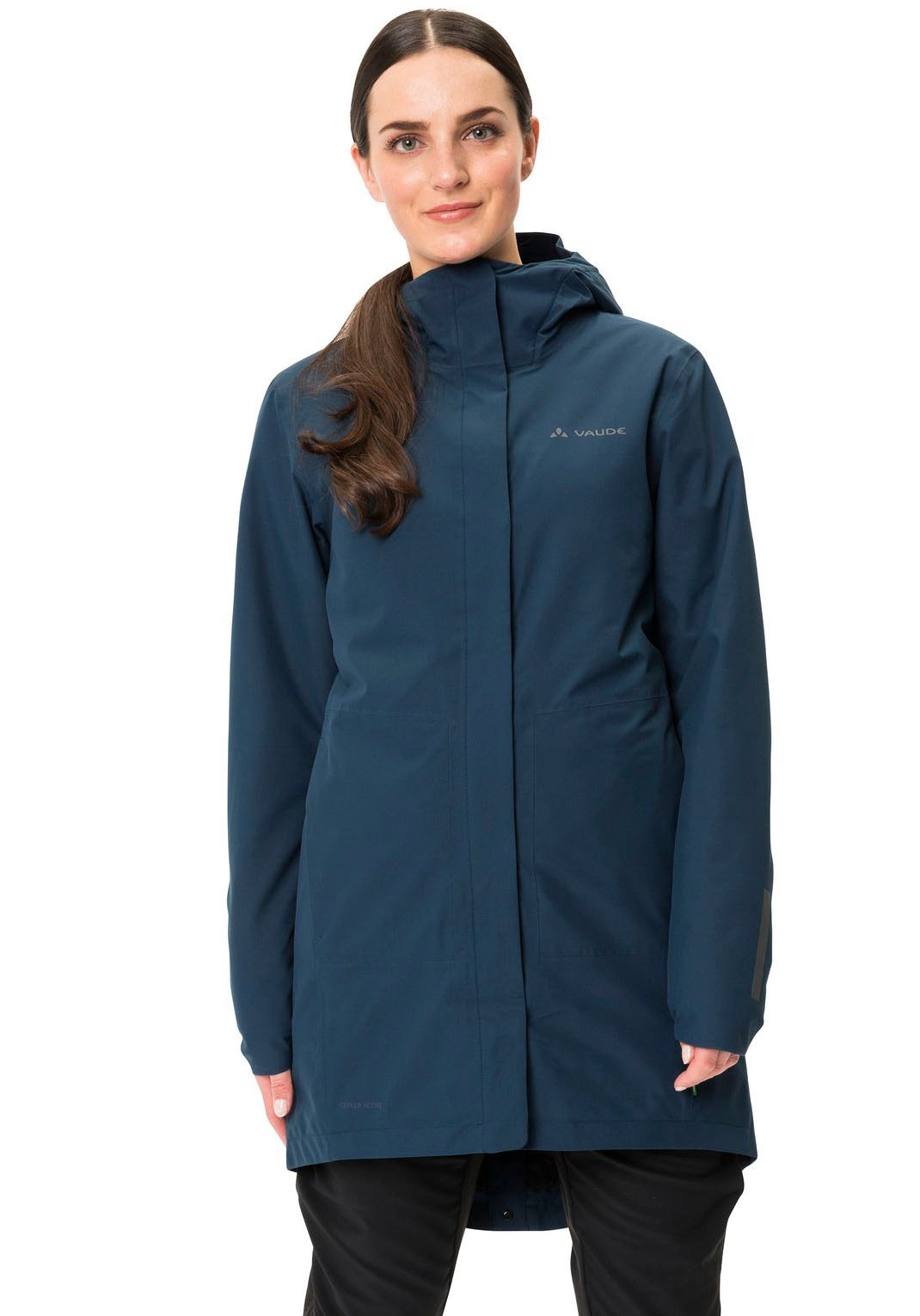 VAUDE Funktionsmantel »WOMEN'S CYCLIST PADDED PARKA II«, (1 tlg.), Wasserdicht, winddicht, atmungsaktiv