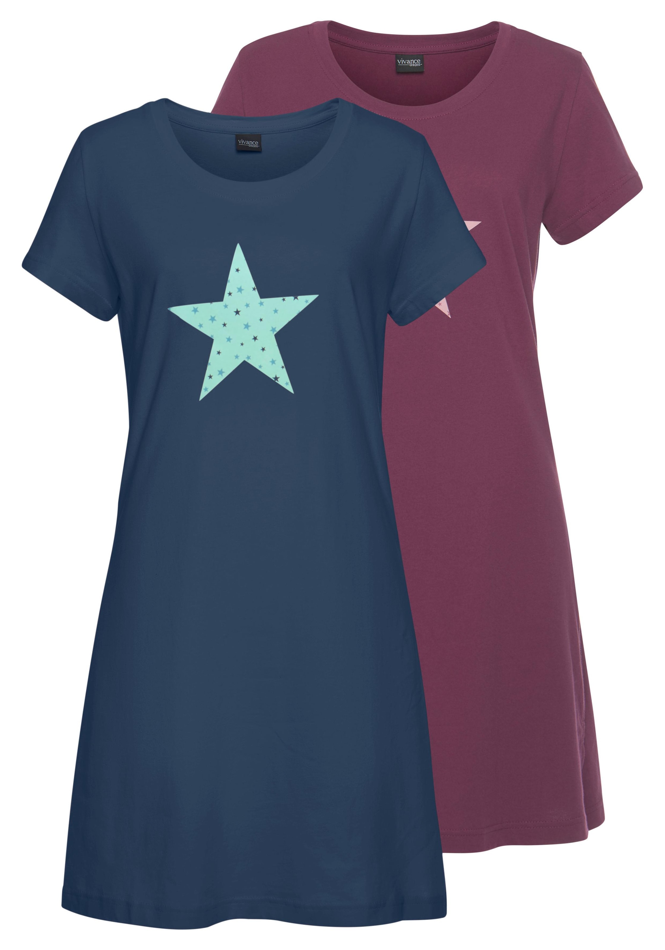 Vivance Dreams Nachthemd, (2er-Pack), mit Sternenprint online bei OTTO | Pyjama-Sets
