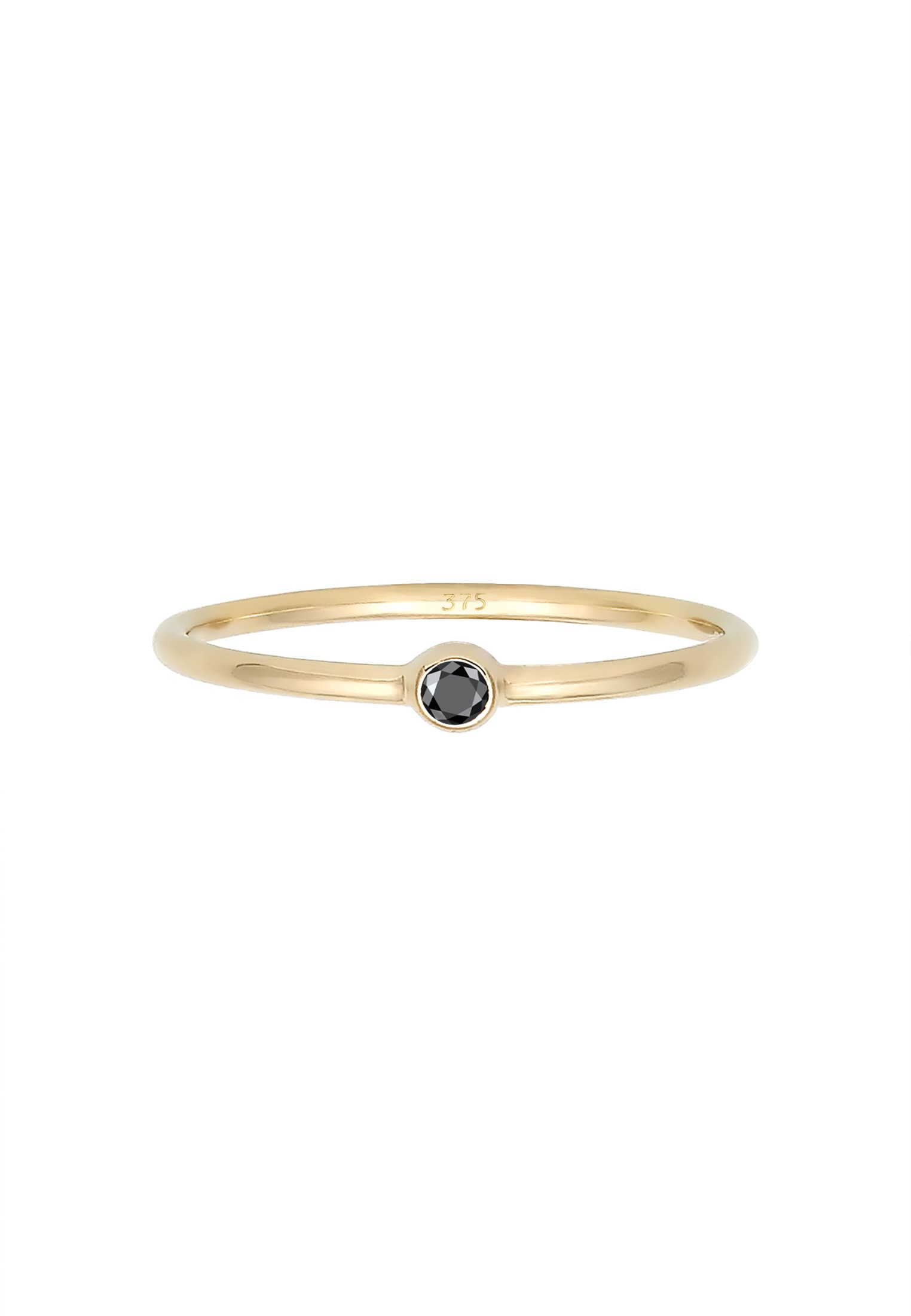 Elli DIAMONDS Verlobungsring »Ring Solitär Schwarzer Diamant (0.03 ct) 375er Gelbgold«