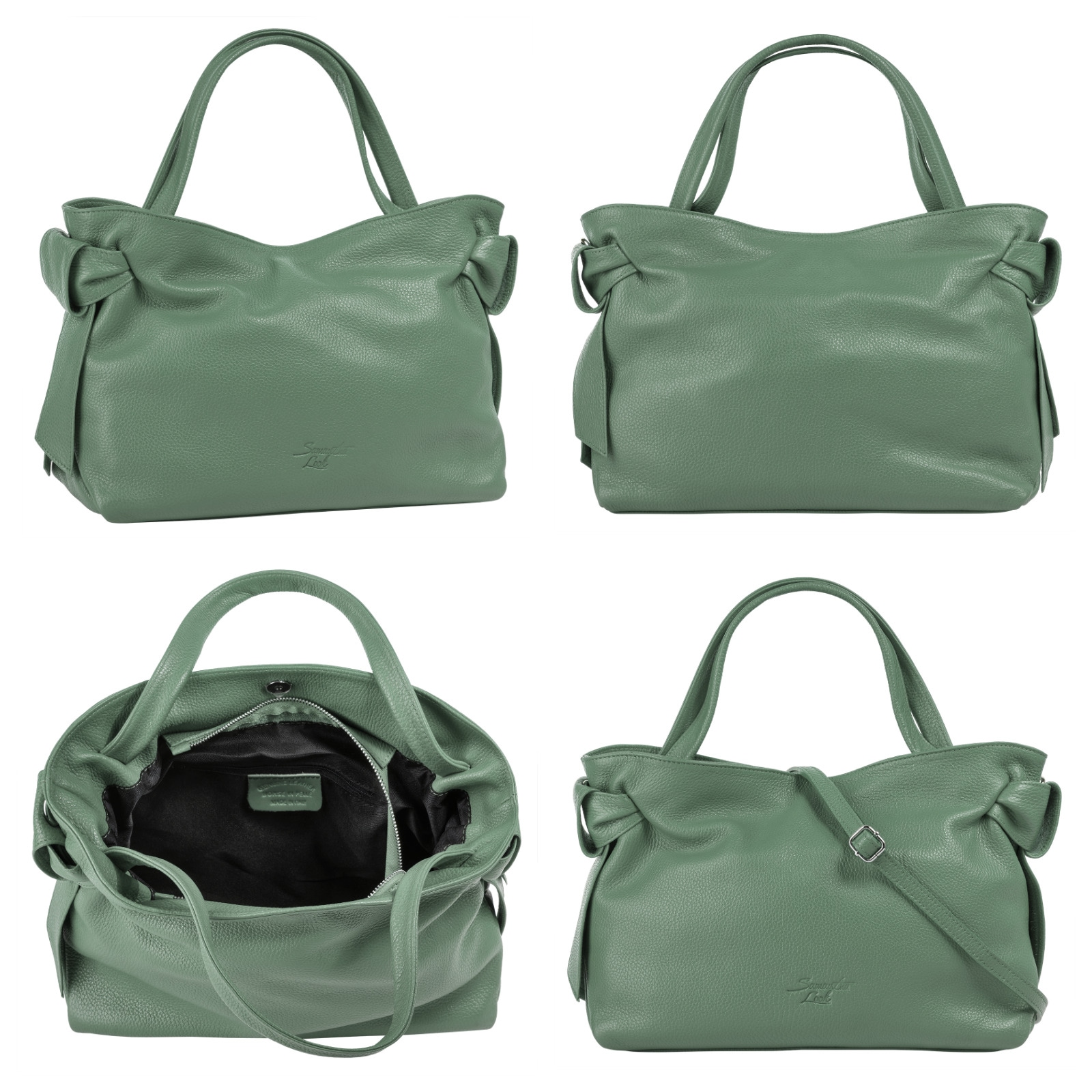 Samantha Look Henkeltasche echt Leder, Made in Italy