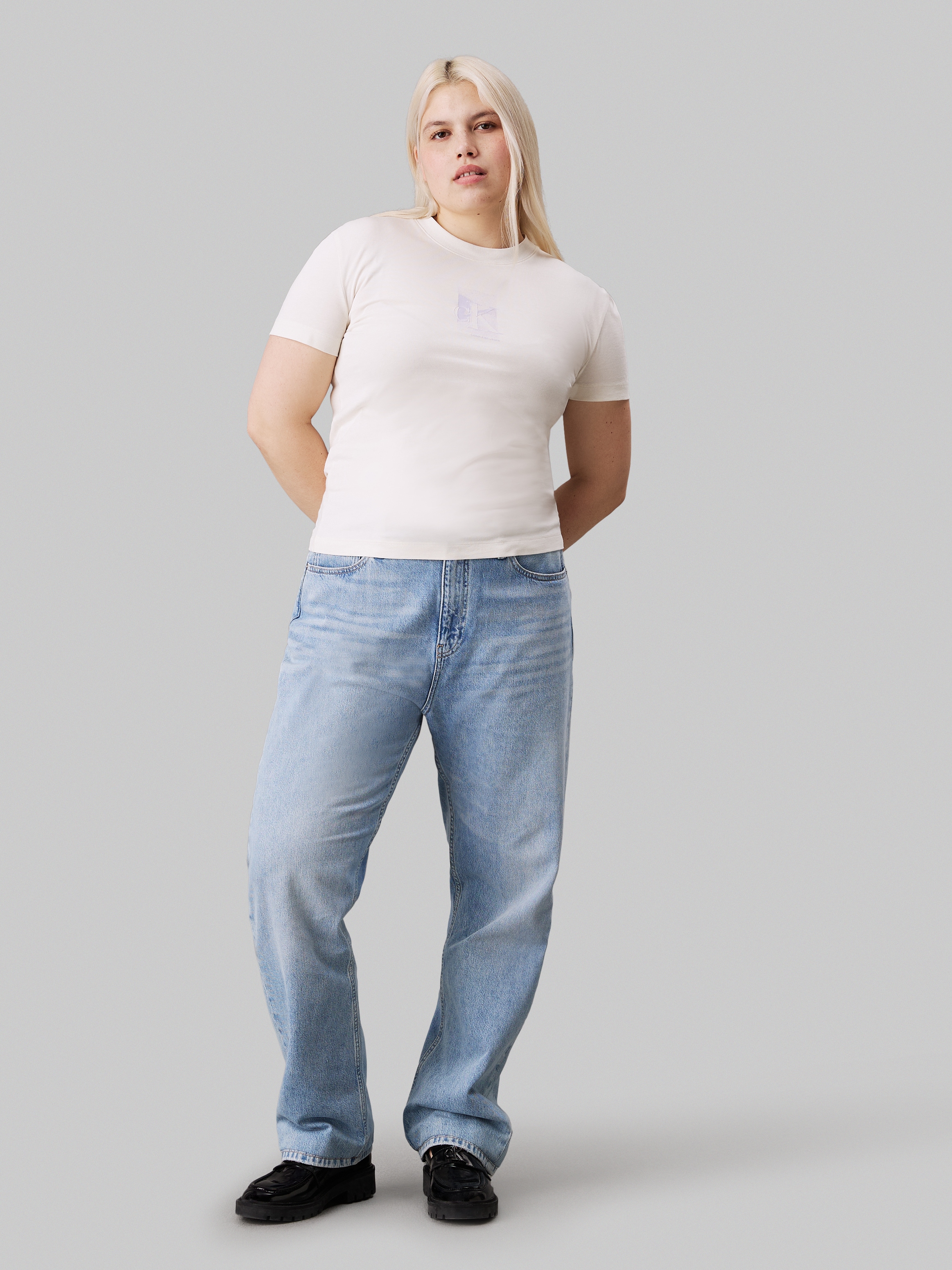 Calvin Klein Jeans Plus T-Shirt »PLUS DIFFUSED CK REGULAR TEE«, in Großen Größen und mit Logomarkenlabel