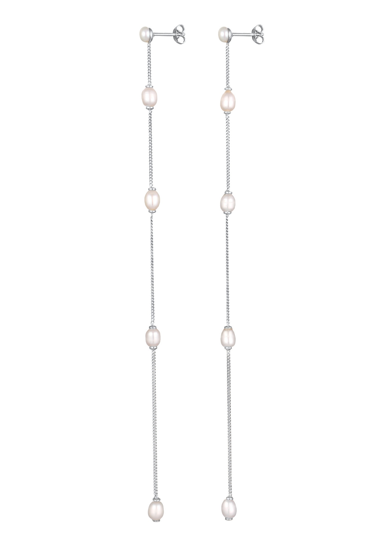 Elli Premium Paar Ohrstecker »Ohrringe Ohrstecker Süßwasserzuchtperlen Weiß 925 Sterling Silber«