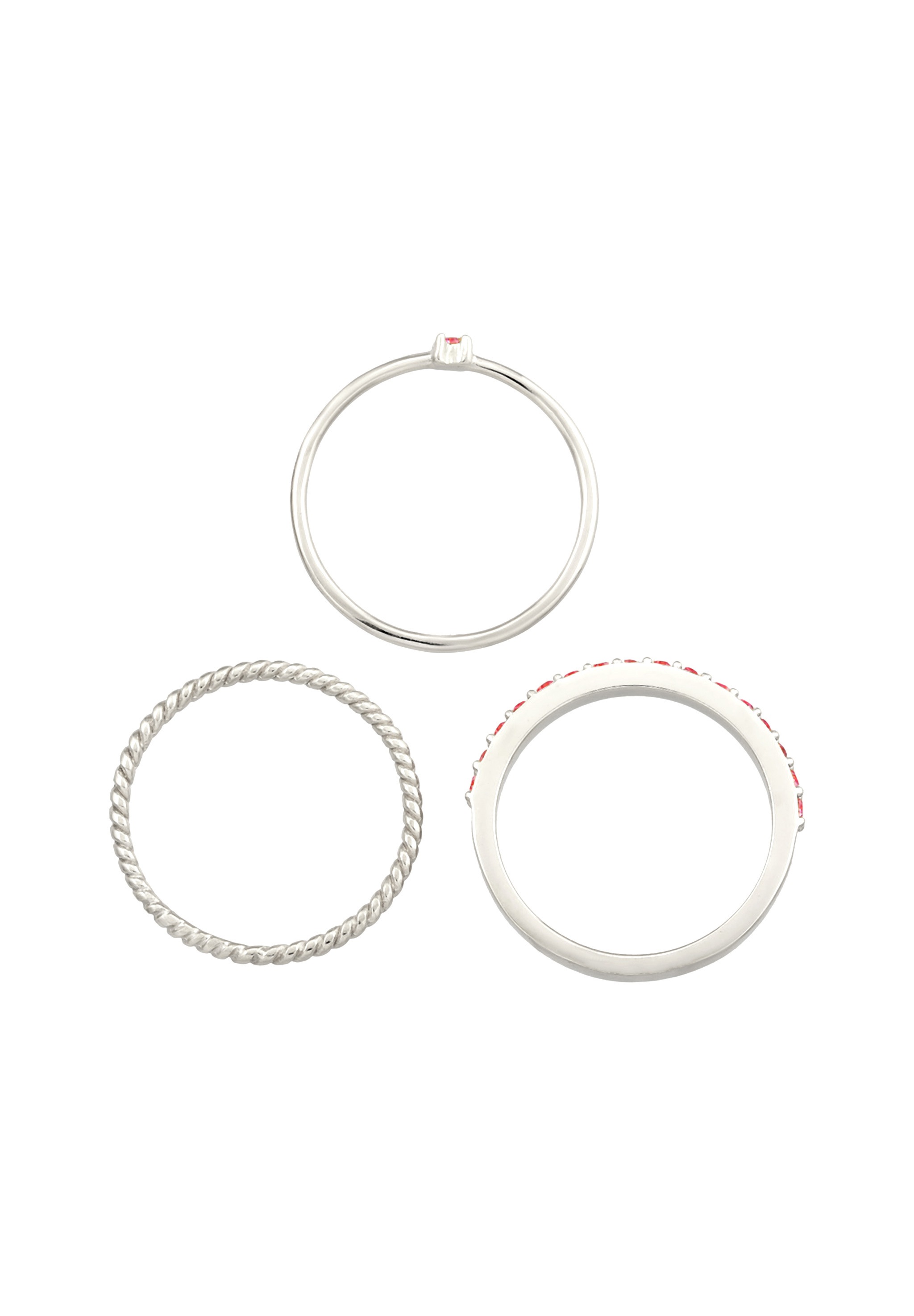 Elli Ring-Set »Ring Set mit Swarovski®Kristallen Rose 925 Sterling Silber vergoldet«