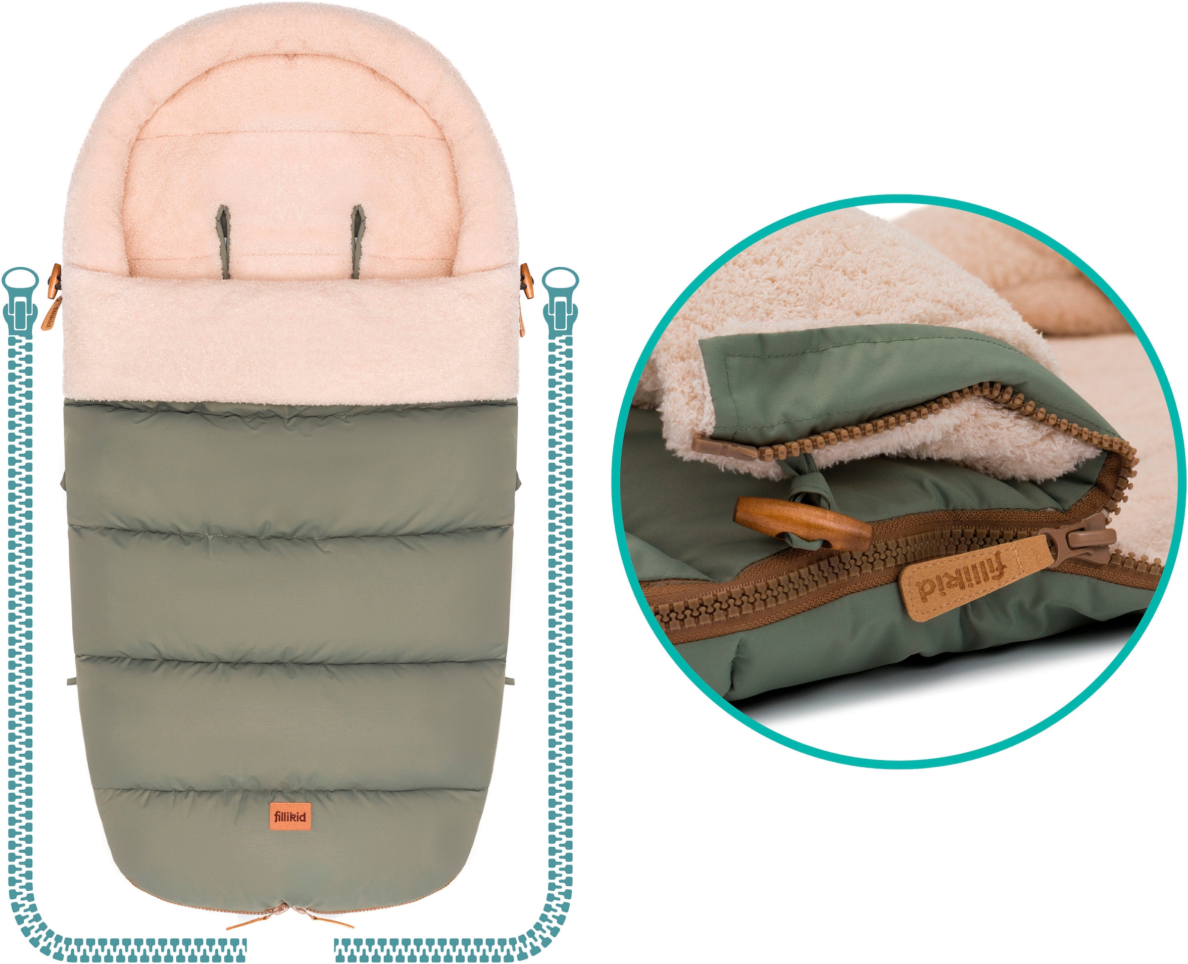 Fillikid Fußsack »Atlas, Winterfußsack« mit Teddy-Plüsch