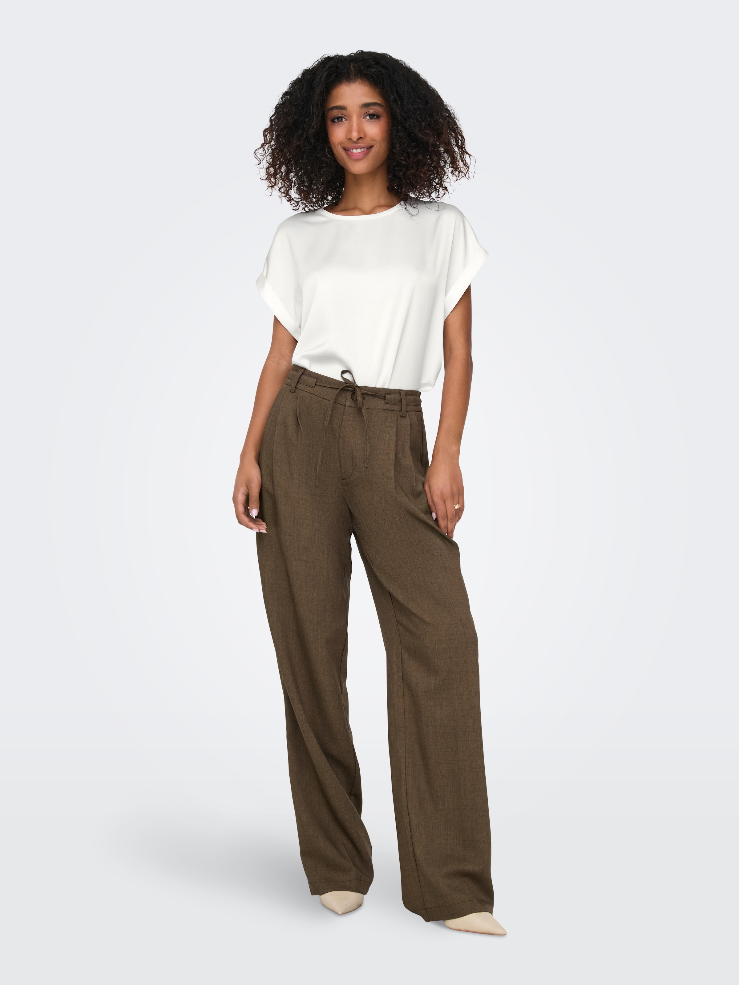 ONLY Kurzarmshirt »ONLLIEKE S/S SATIN MIX TOP WVN NOOS«