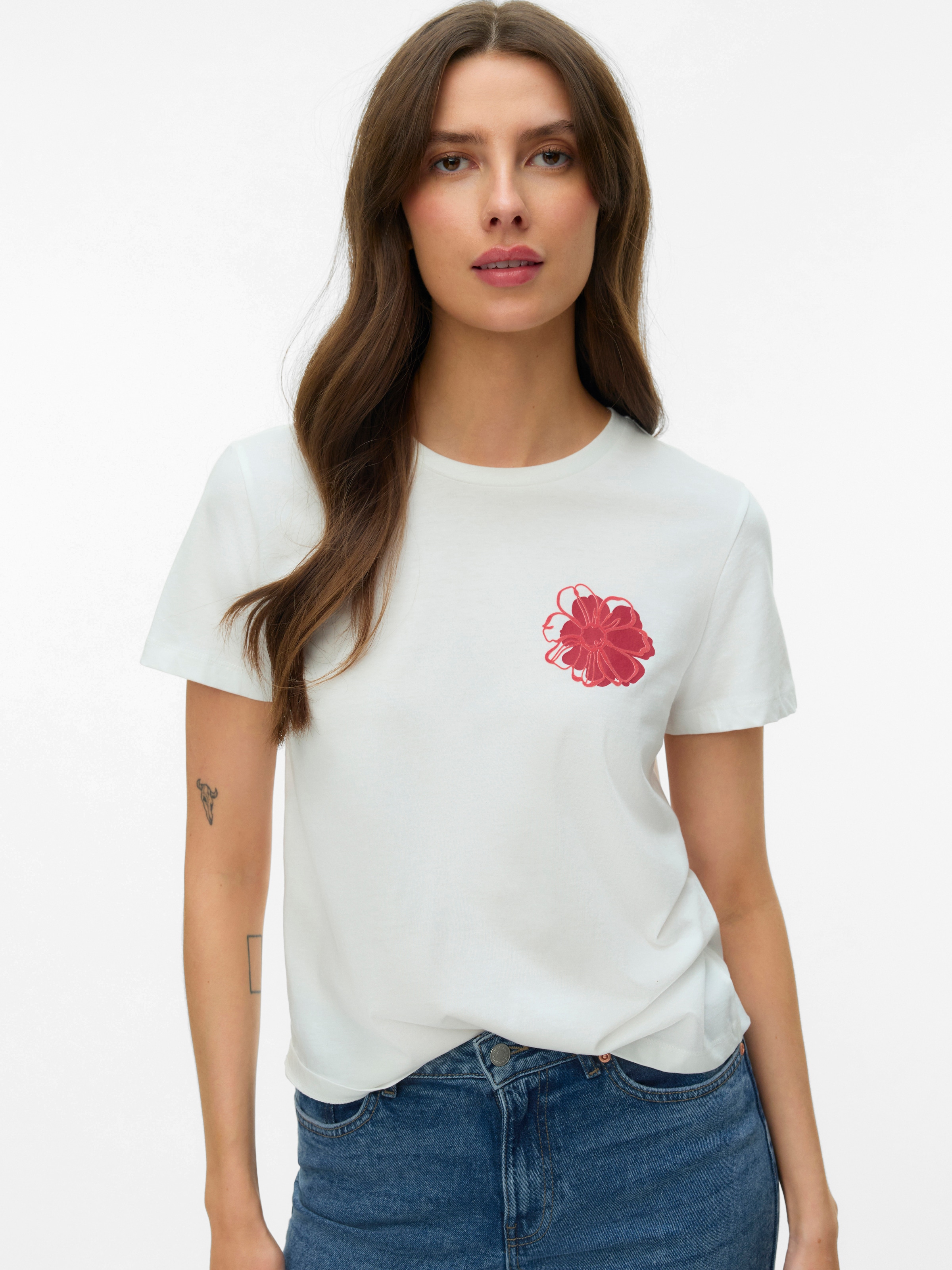Vero Moda Kurzarmshirt »VMVANJA SS TOP BOX JRS« Baumwolle