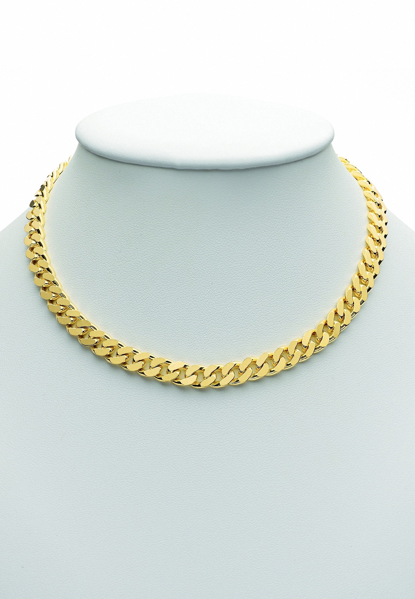 Adelia´s Silberkette »vergoldet Flach Panzer Halskette 50 cm Ø 6,7 mm«