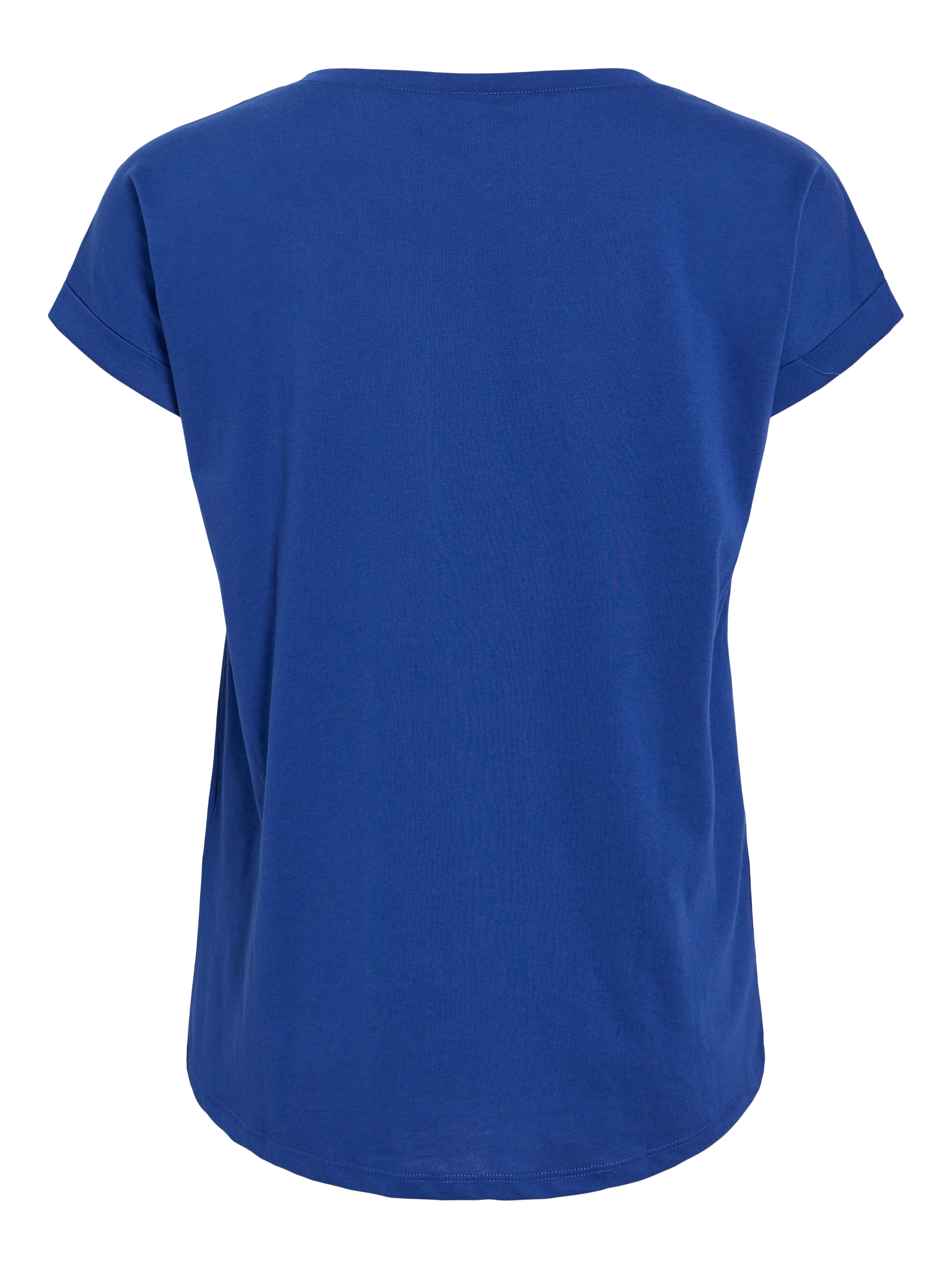 Vila Rundhalsshirt »VIDREAMERS NEW PURE T-SHIRT/SU-NOOS«, Basic Damen-T-Shirt mit Rundhalsausschnitt und umgeschlagenen Ärmeln