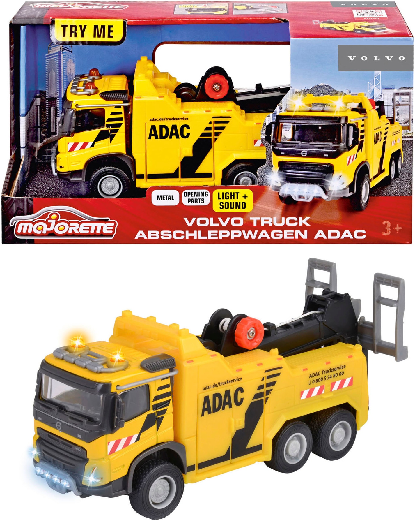 majORETTE Spielzeug-Abschlepper »Volvo Truck Abschleppwagen ADAC«