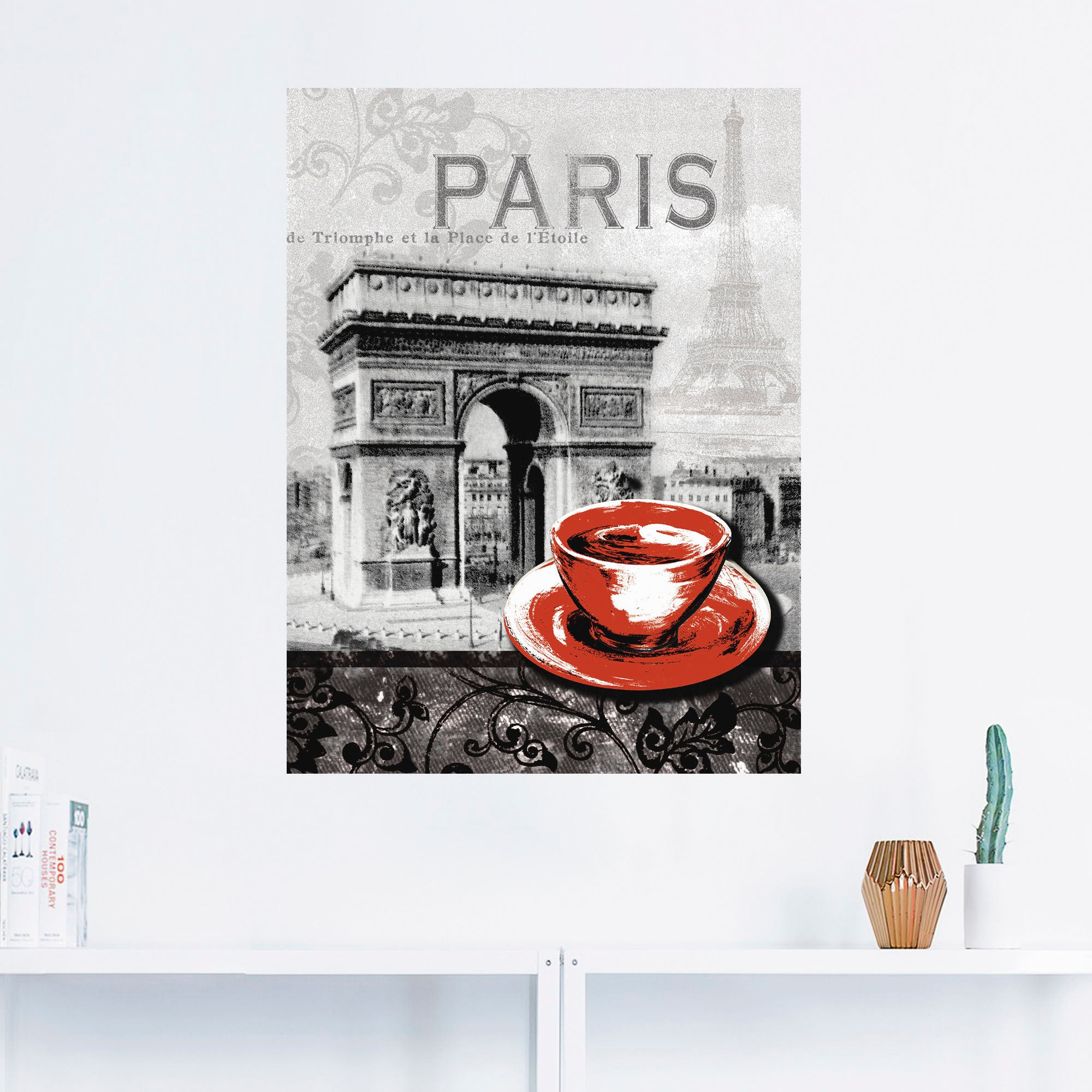 Artland Wandbild »Paris - Café au Lait - Milchkaffee«, Gebäude, (1 St.), als Alubild, Outdoorbild, Leinwandbild, Poster, Wandaufkleber