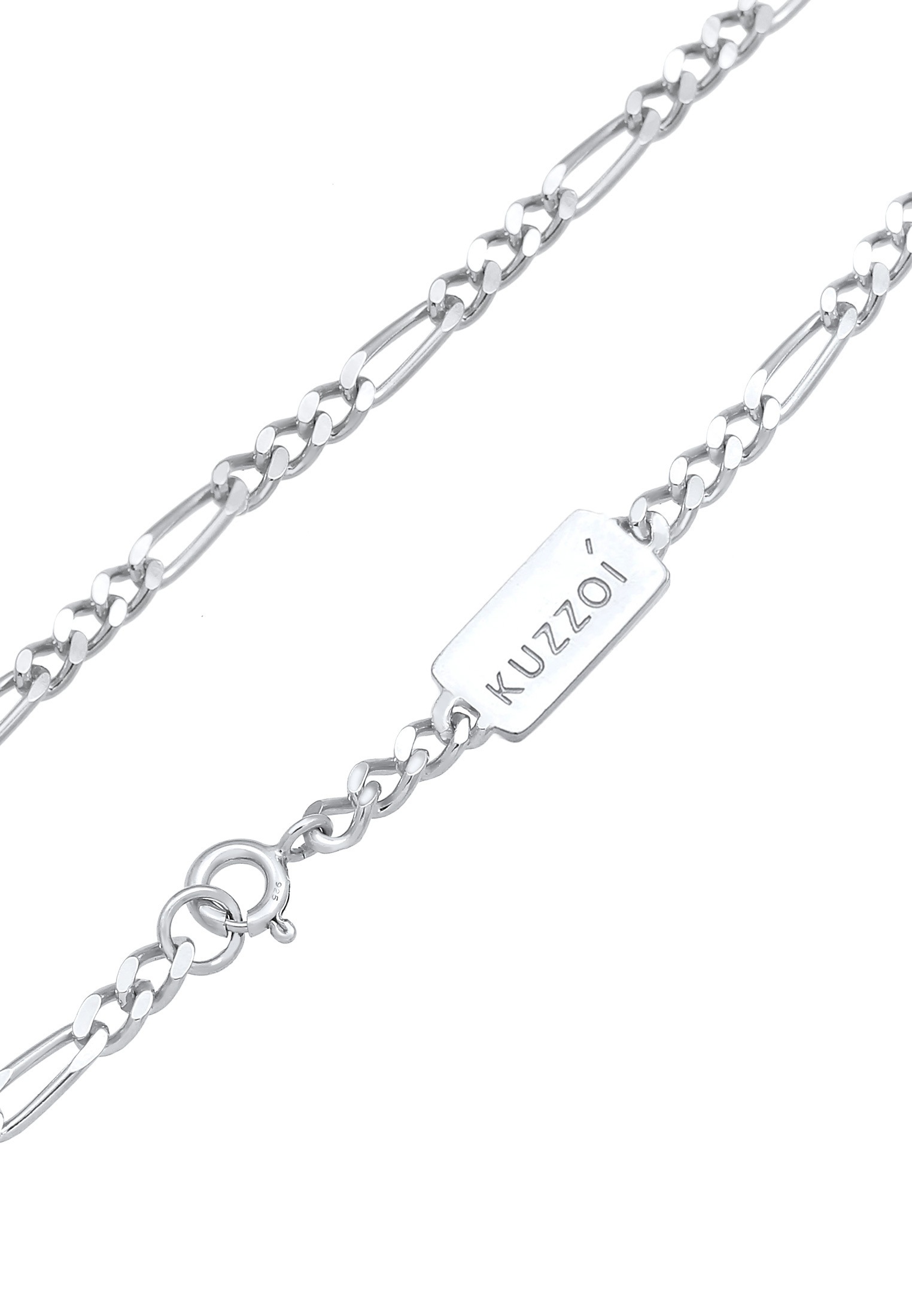 Kuzzoi Silberkette »Halskette Herrn Figaro Oxidiert Massiv Mann 925 Silber«