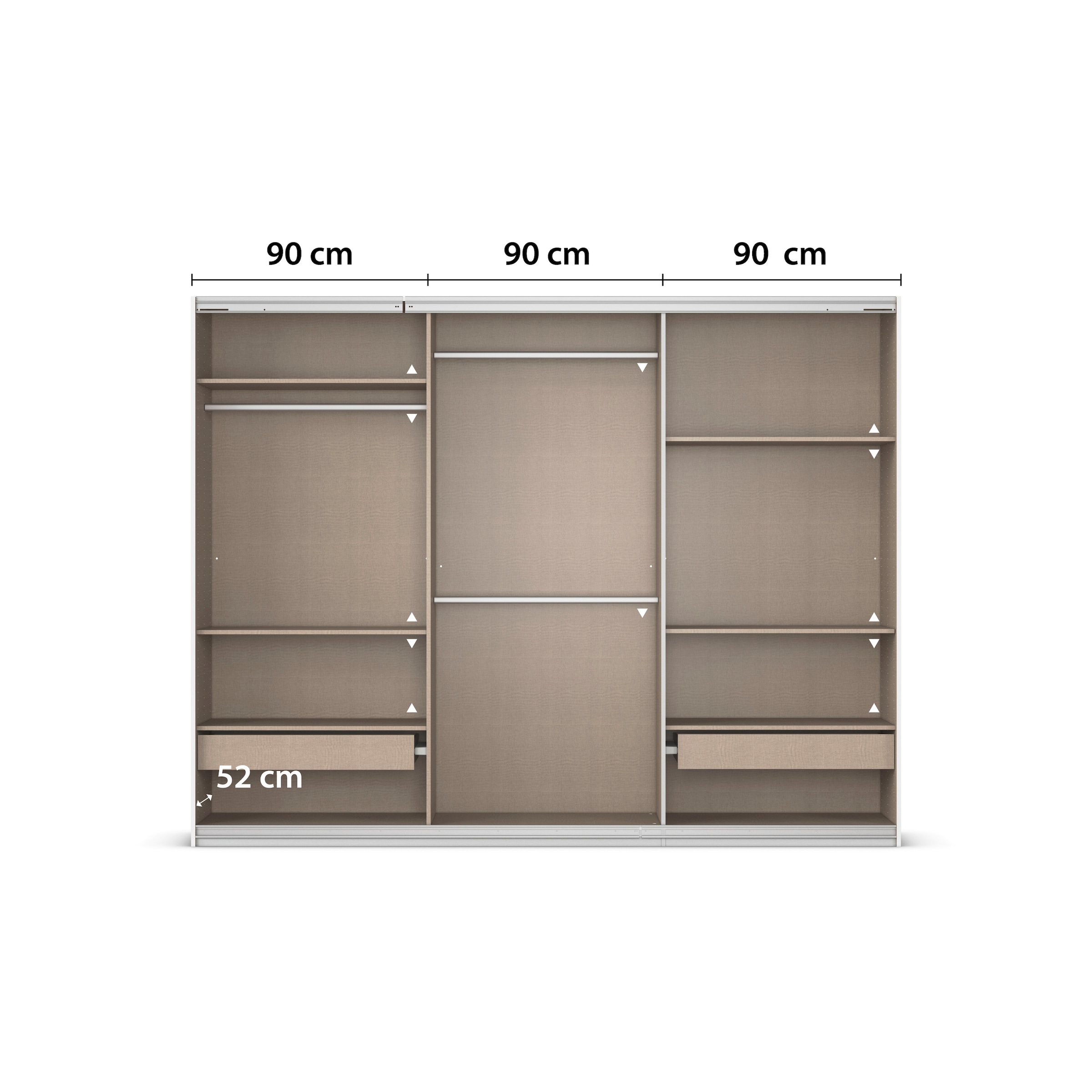 rauch Kleiderschrank »Schwebetürenschrank OTTO´s Choice Garderobe Schrank TOP ANGEBOT Avola«, (in 3 verschiedenen Ausstattungen BASIC/CLASSIC/PREMIUM inkl. Spiegel), mit eleganten Zierleisten in Chrom, Schwarz oder Weiß MADE IN GERMANY