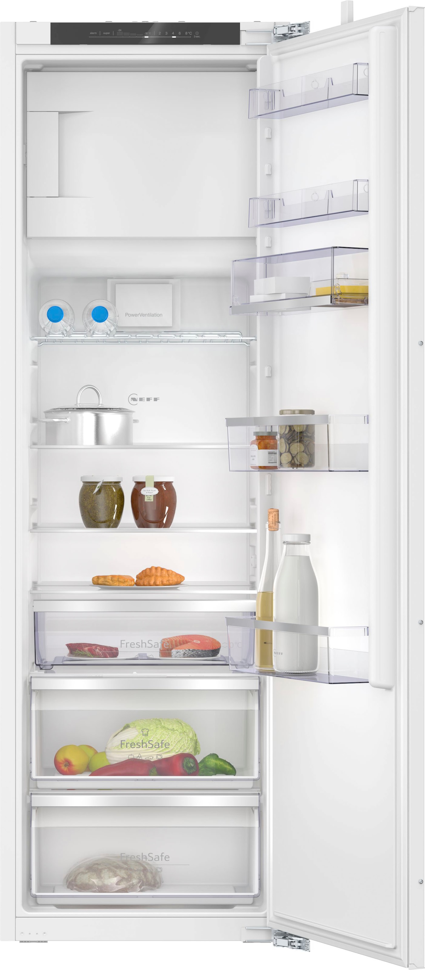 NEFF Einbaukühlschrank »KI2823DD0«, KI2823DD0, 177,2 cm hoch, 55,8 cm breit, Fresh Safe 1 : Schublade für ideale Lagerung von Fisch & Fleisch