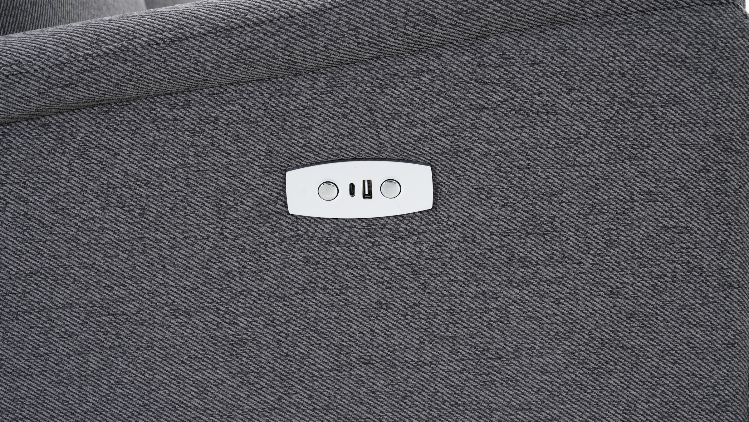 Home affaire 3-Sitzer »FINNARA, 3-Sitzer,elelektrische Relaxfunktion in 2 Sitzen, USB A/C« Liegefunktion 105°-135°, Federkern,